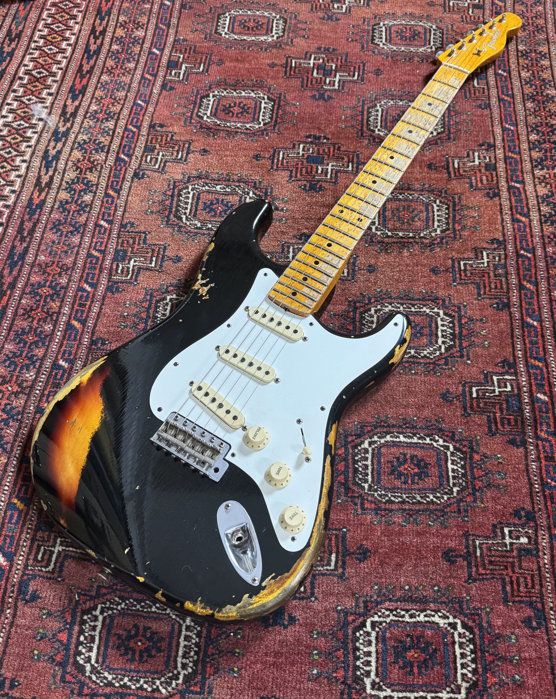 SOLD - 2016 Fender Custom Shop Mischief Maker LTD Heavy Relic Black over Sunburst