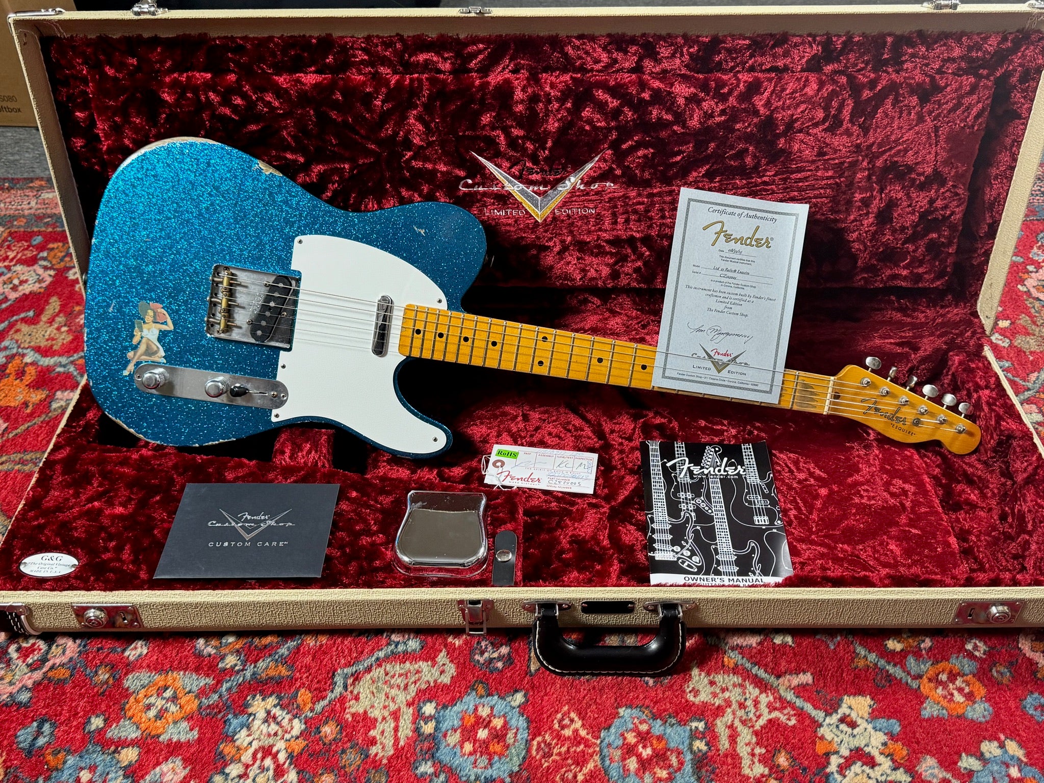 Fender Custom Shop ’55 Double Esquire LTD Relic 2015 Aged Sparkle Blue