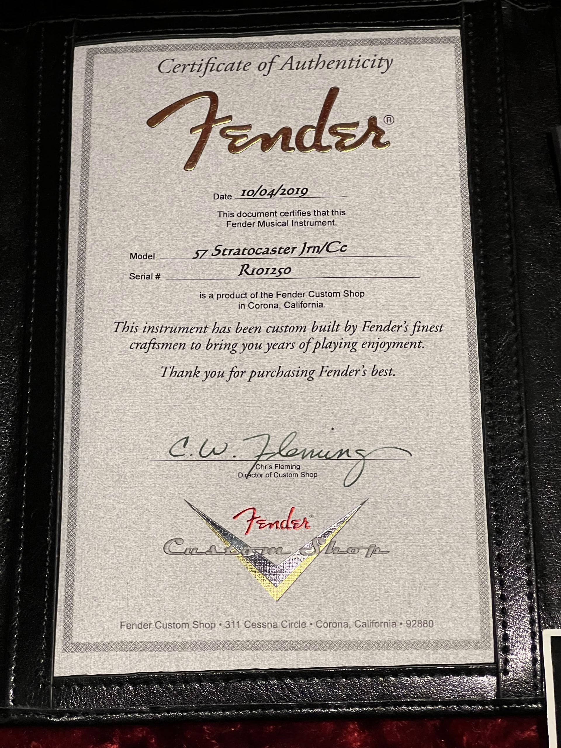 Fender Custom Shop '57 C-shape neck Journeyman Stratocaster 2019 Olympic White