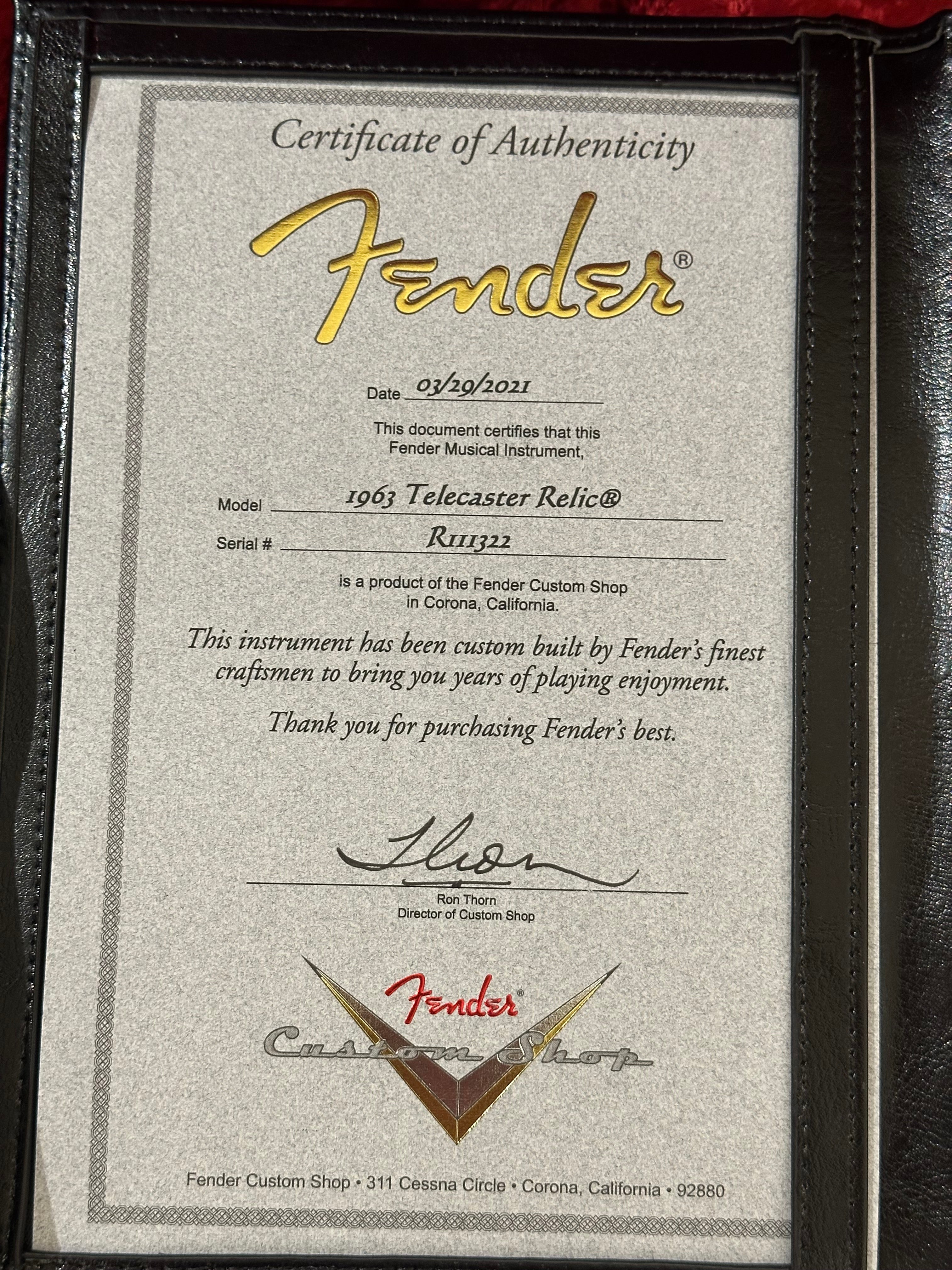 Fender Custom Shop '63 Heavy Relic Telecaster 2021 Sparkle Sunburst