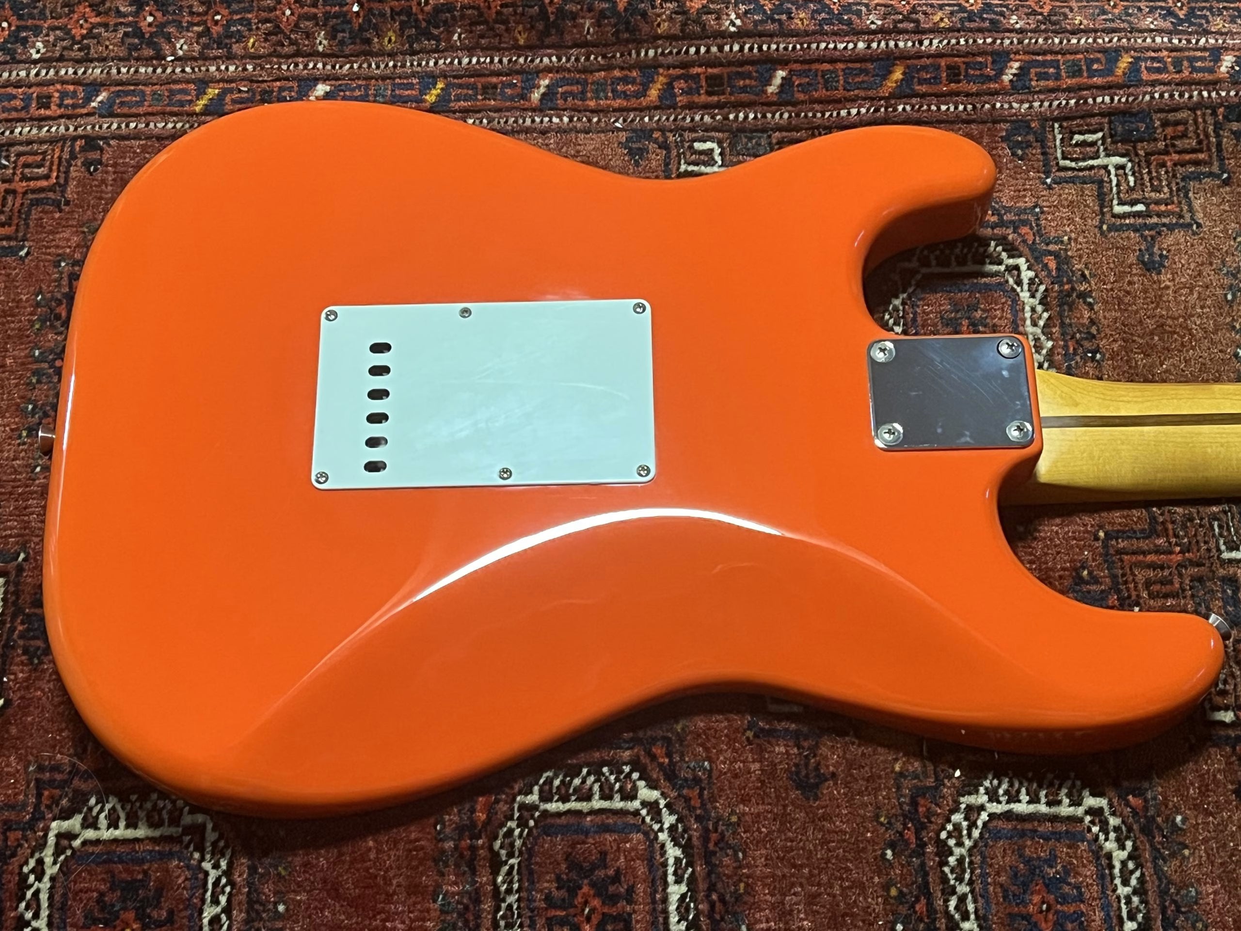SOLD - 1992 Squier Hank Marvin Artist Series Stratocaster Fiesta Red