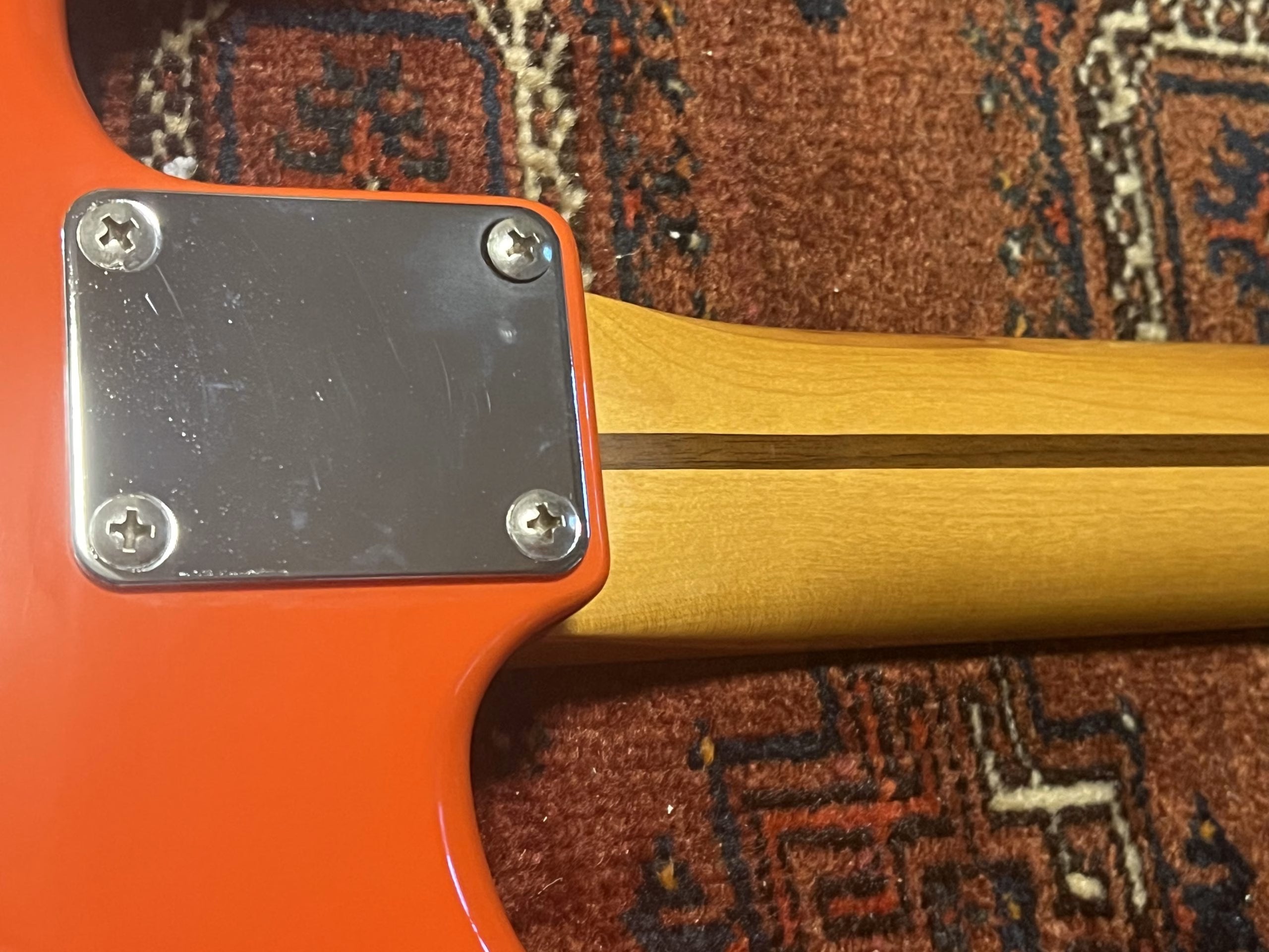 SOLD - 1992 Squier Hank Marvin Artist Series Stratocaster Fiesta Red