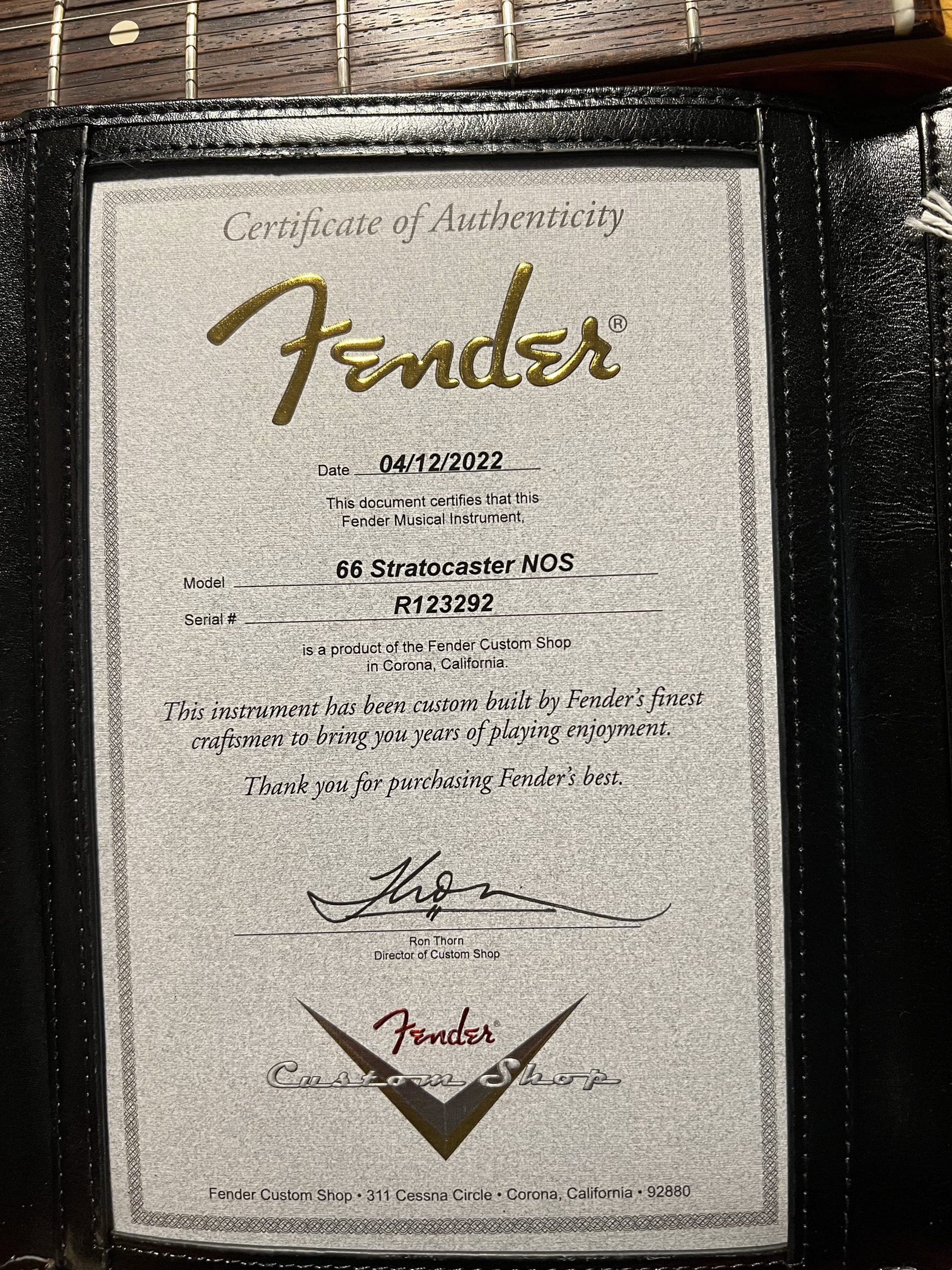 SOLD - 2022 Fender Custom Shop '66 NOS Stratocaster Faded 3Tone Sunburst