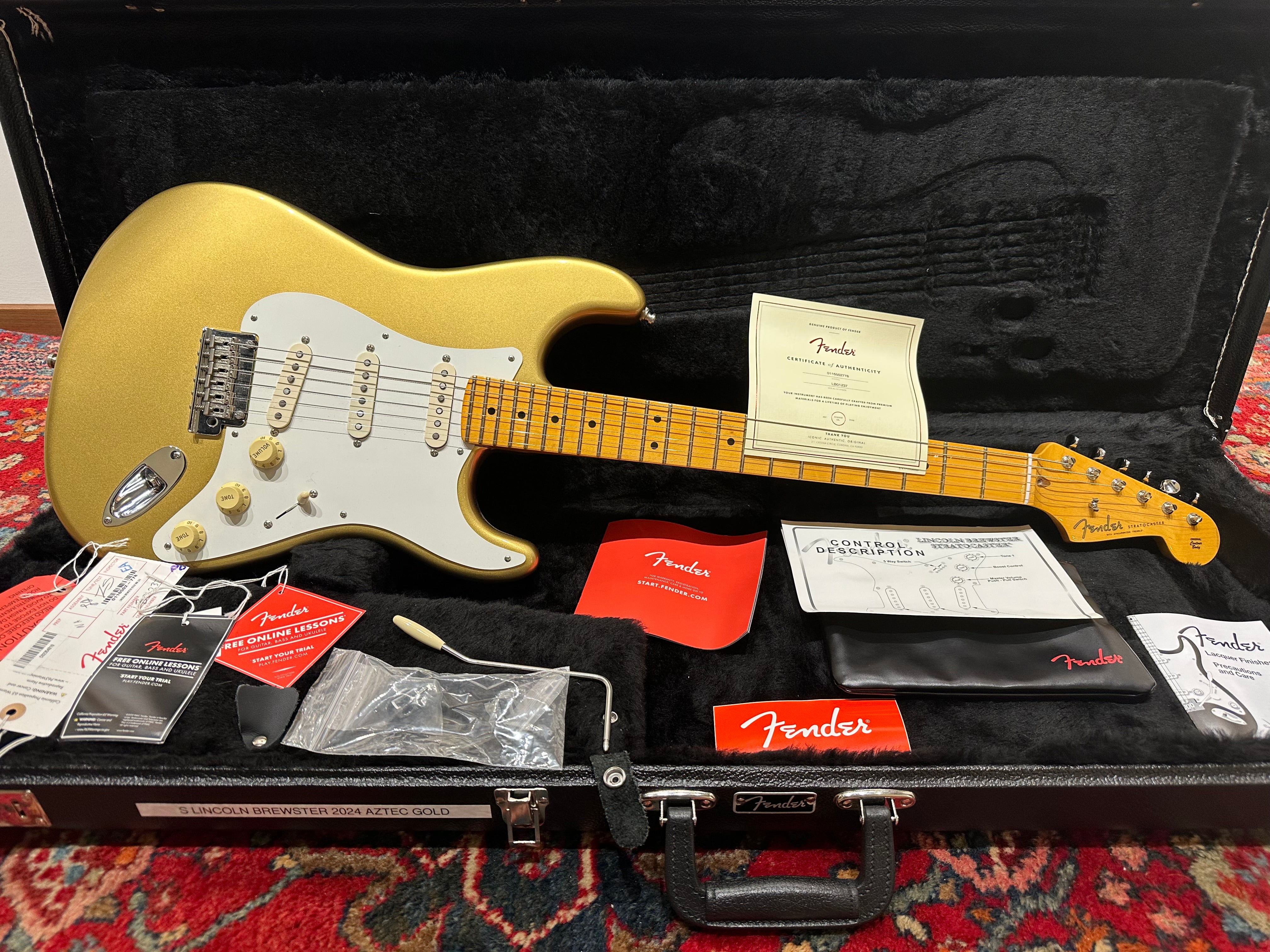 Fender Lincoln Brewster Signature Stratocaster 2024 Aztec Gold