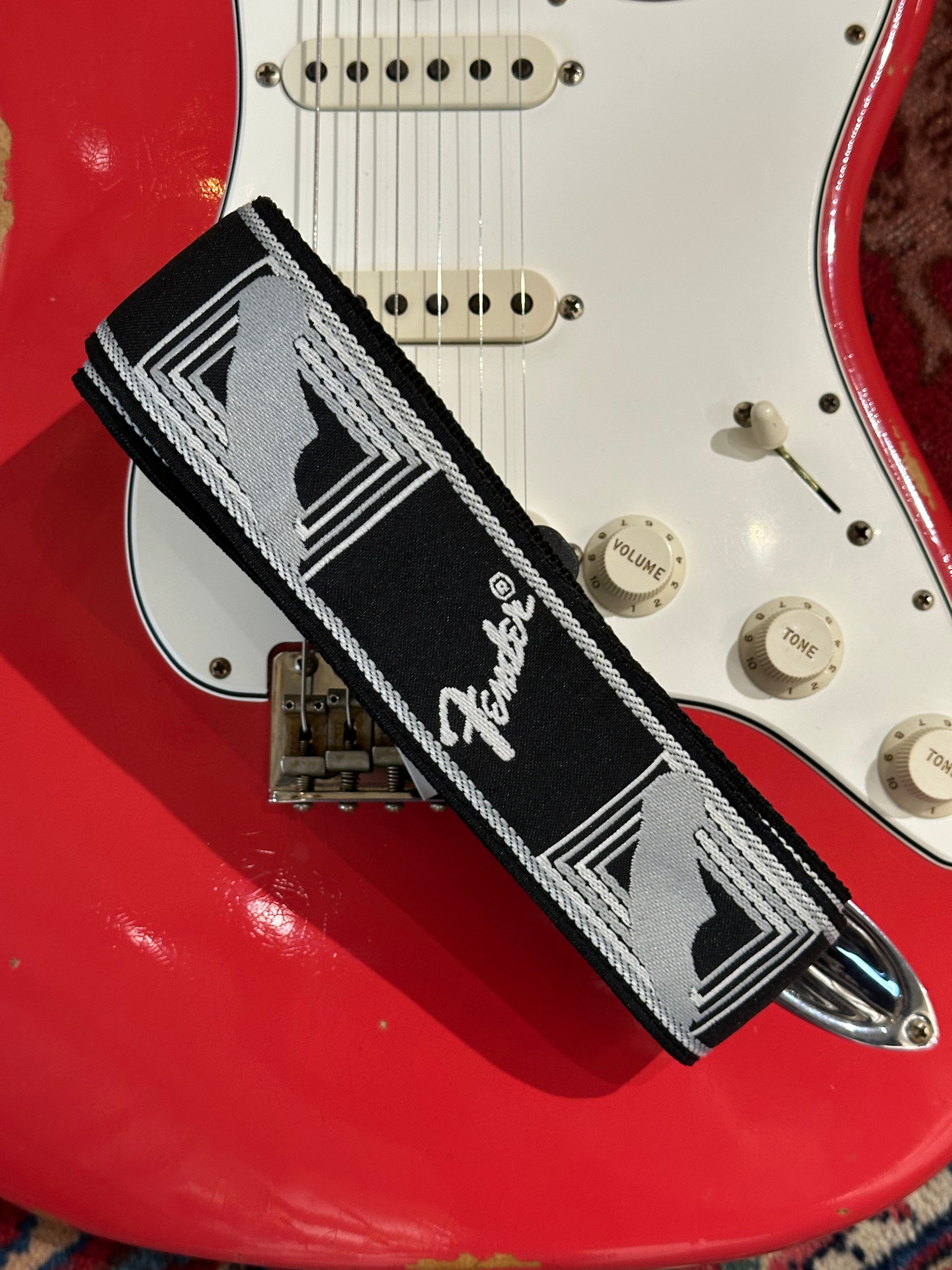 Fender guitar strap 'Monogrammed', black-light grey-dark grey