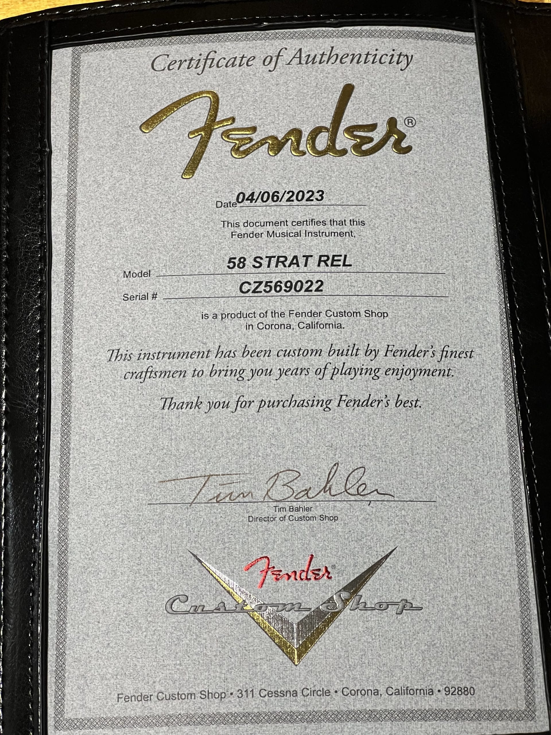 SOLD - 2023 Fender Custom Shop '58 Relic Stratocaster Faded Surf Green