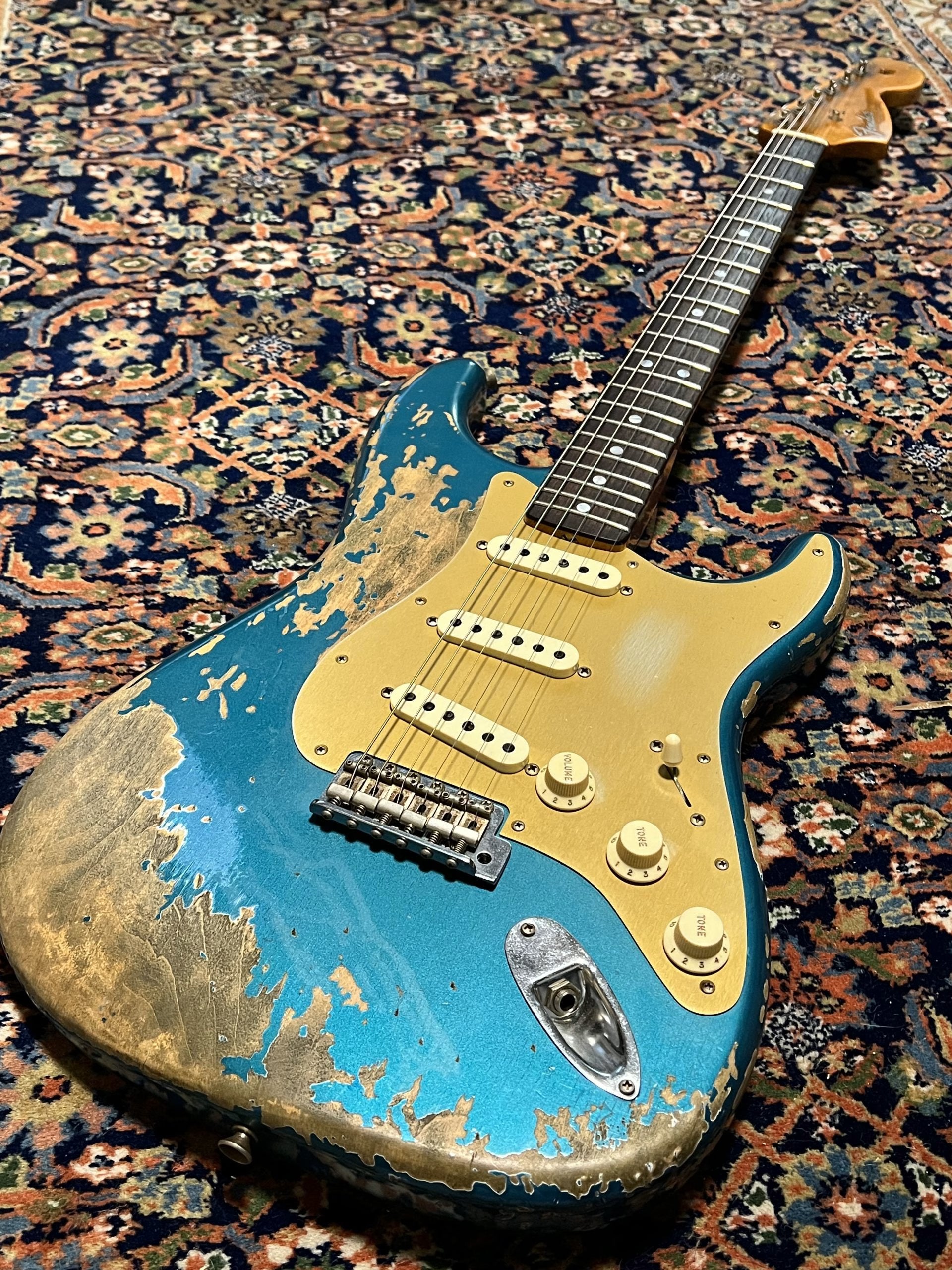 SOLD - 2019 Fender Custom Shop 66 Big Head NAMM LTD Super Heavy Relic Stratocaster Ocean Turquoise