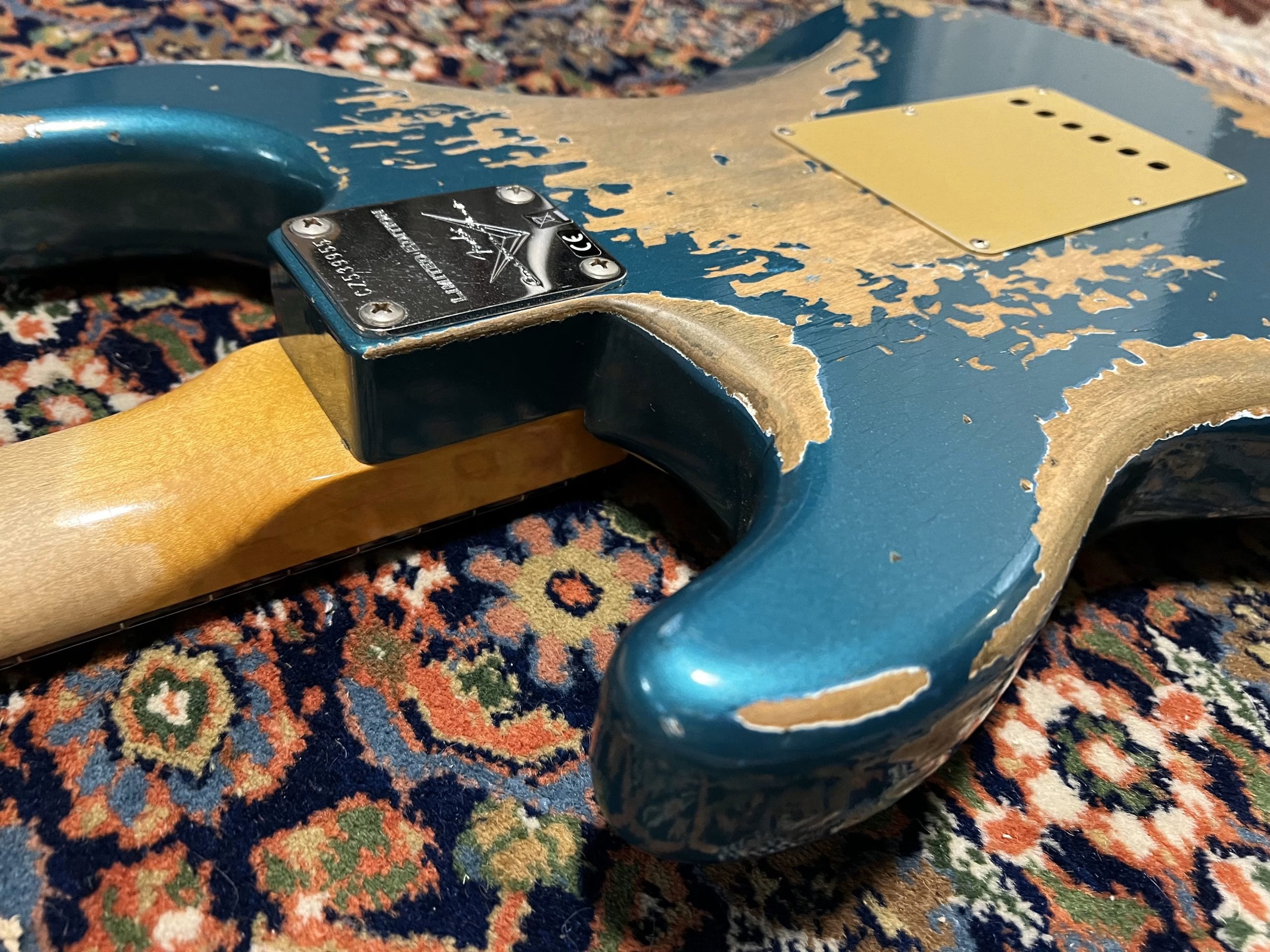 SOLD - 2019 Fender Custom Shop 66 Big Head NAMM LTD Super Heavy Relic Stratocaster Ocean Turquoise