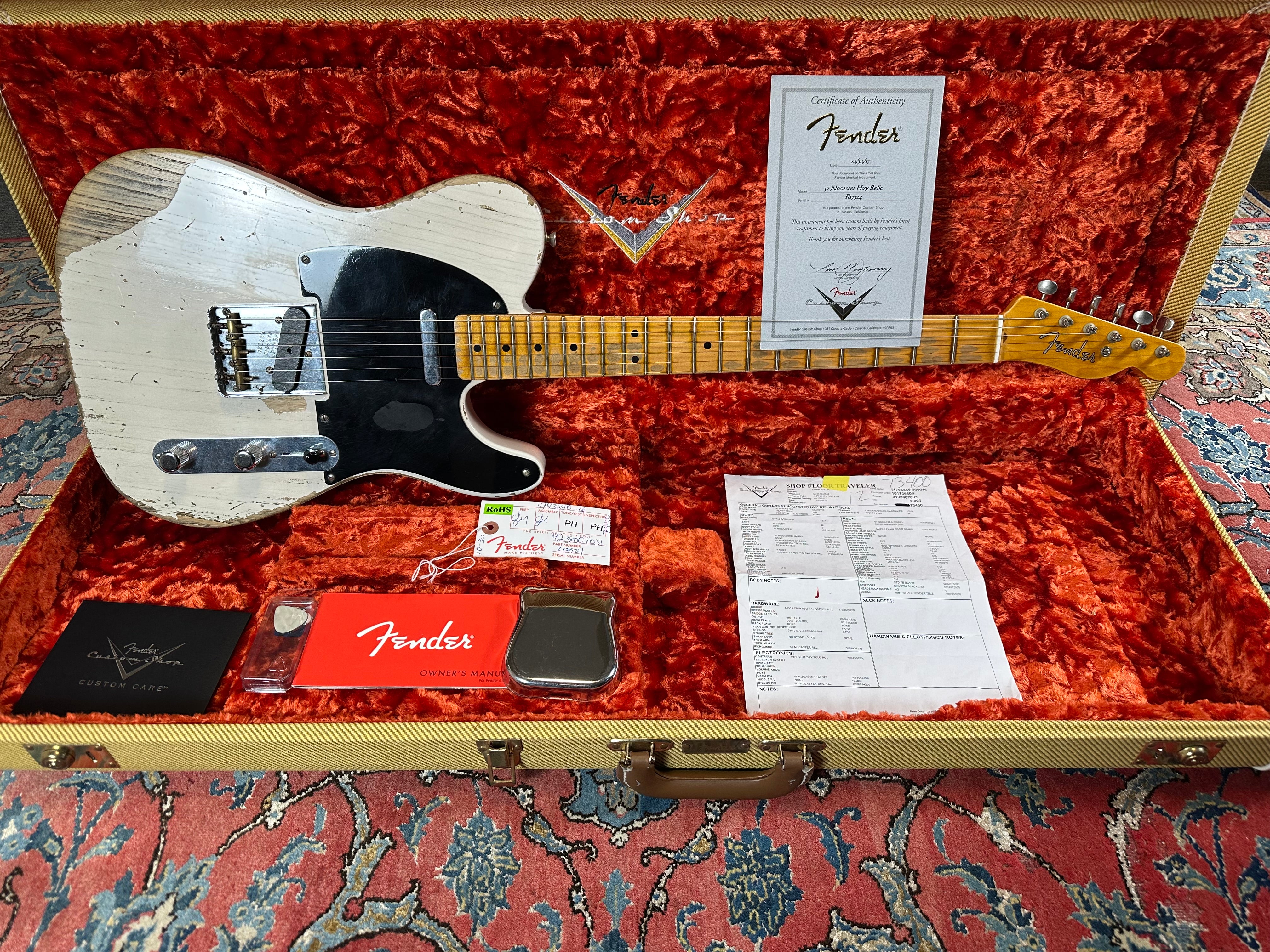 Fender Custom Shop '51 Heavy Relic Nocaster 2017 White Blonde