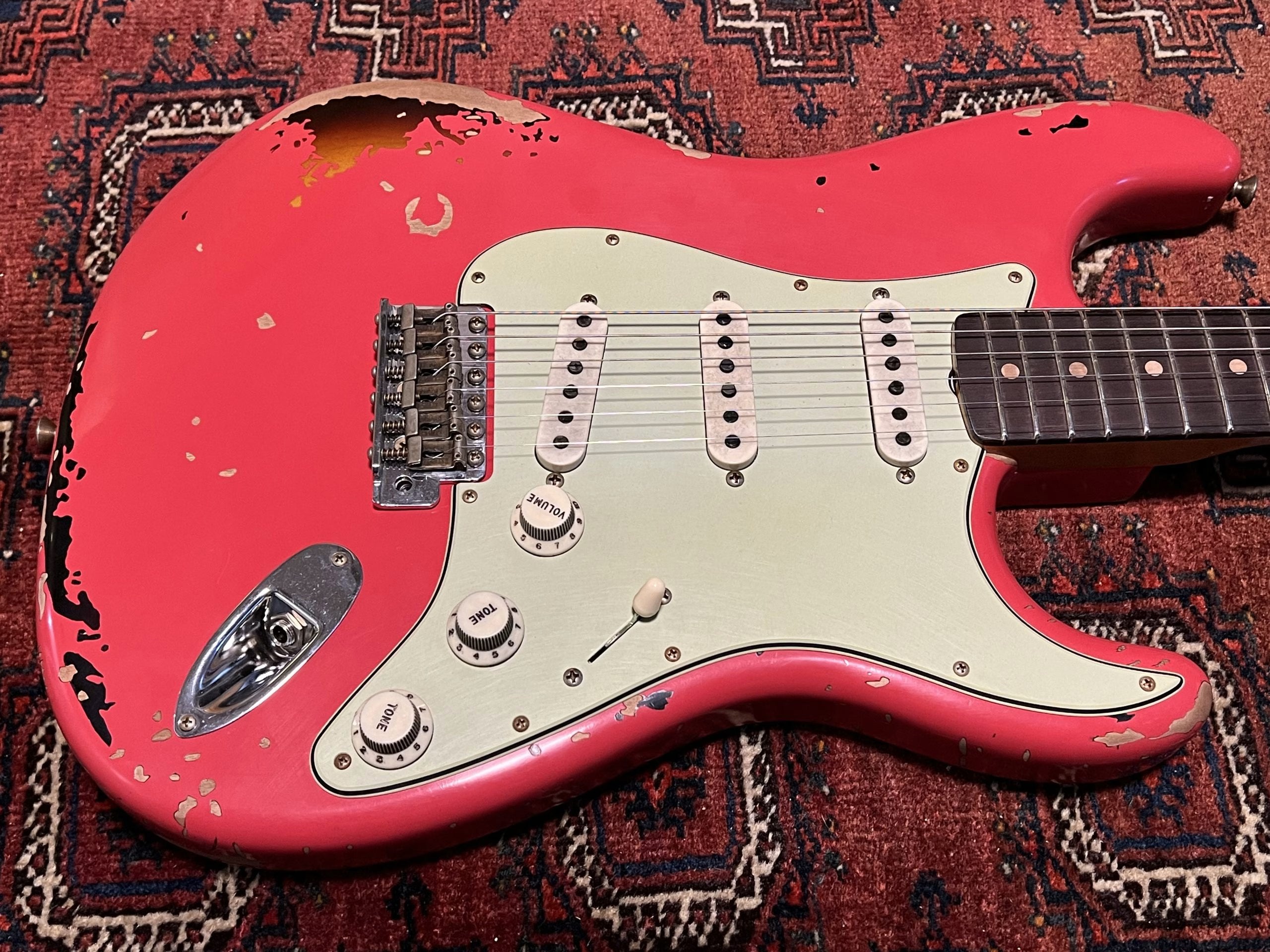 SOLD - 2023 Fender Custom Shop Michael Landau 63 Relic Stratocaster Fiesta Red over Sunburst