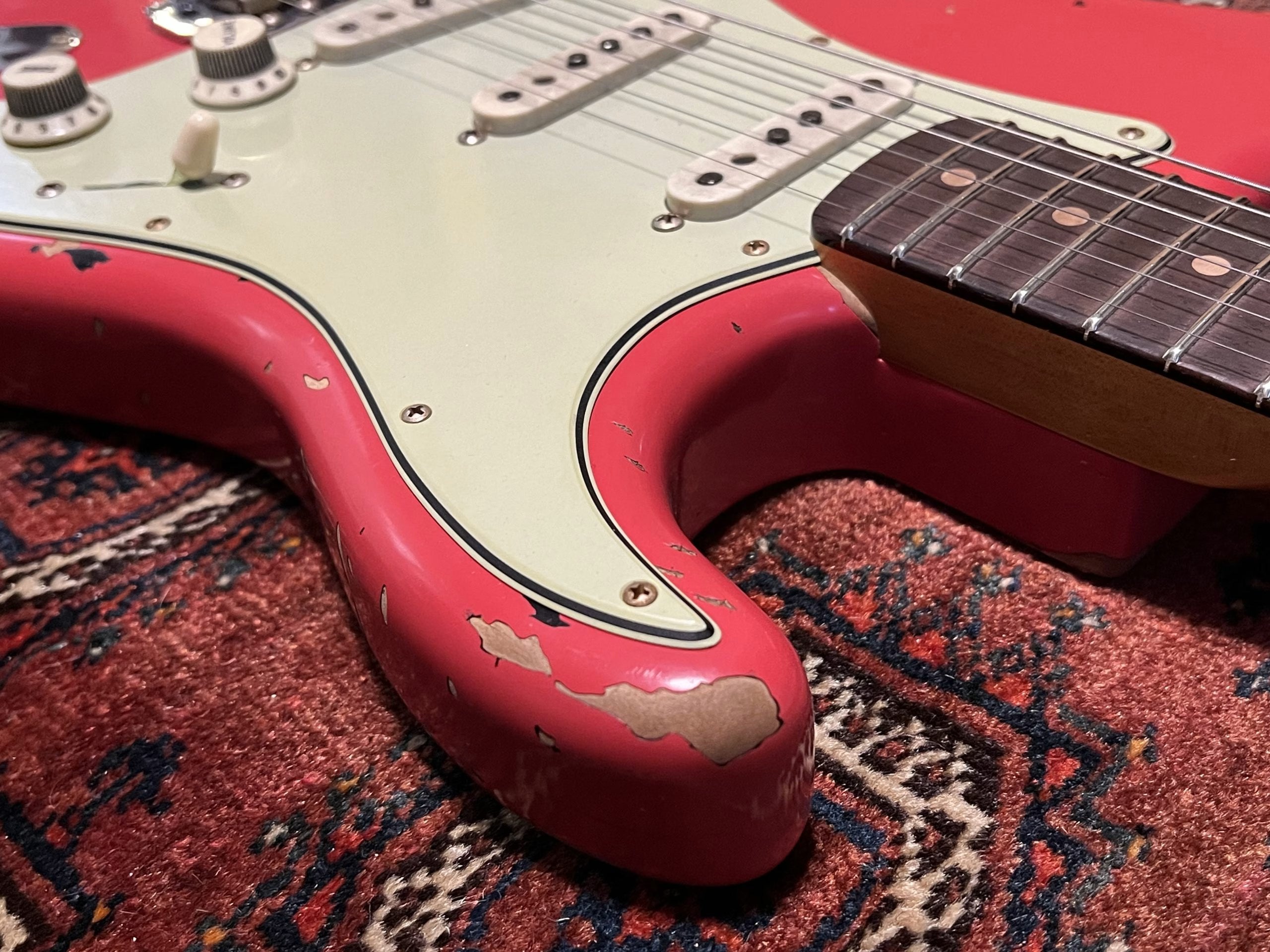 SOLD - 2023 Fender Custom Shop Michael Landau 63 Relic Stratocaster Fiesta Red over Sunburst