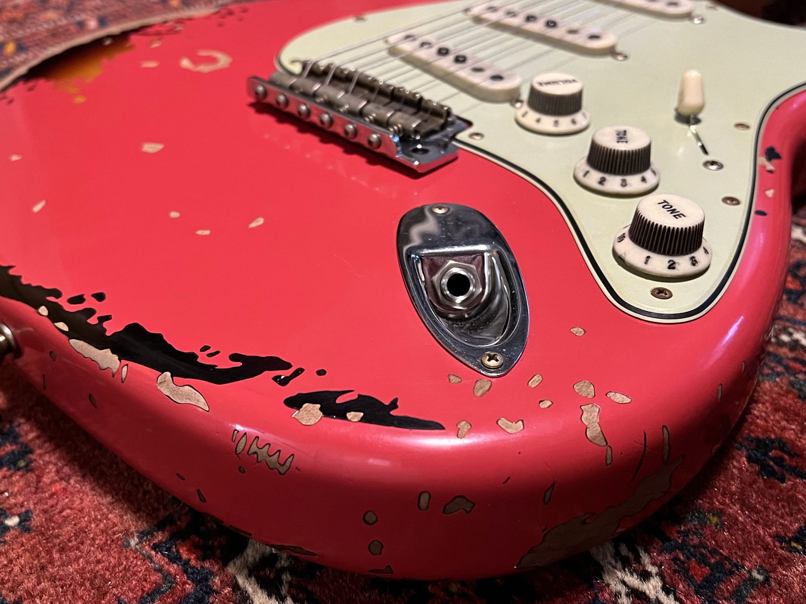 SOLD - 2023 Fender Custom Shop Michael Landau 63 Relic Stratocaster Fiesta Red over Sunburst