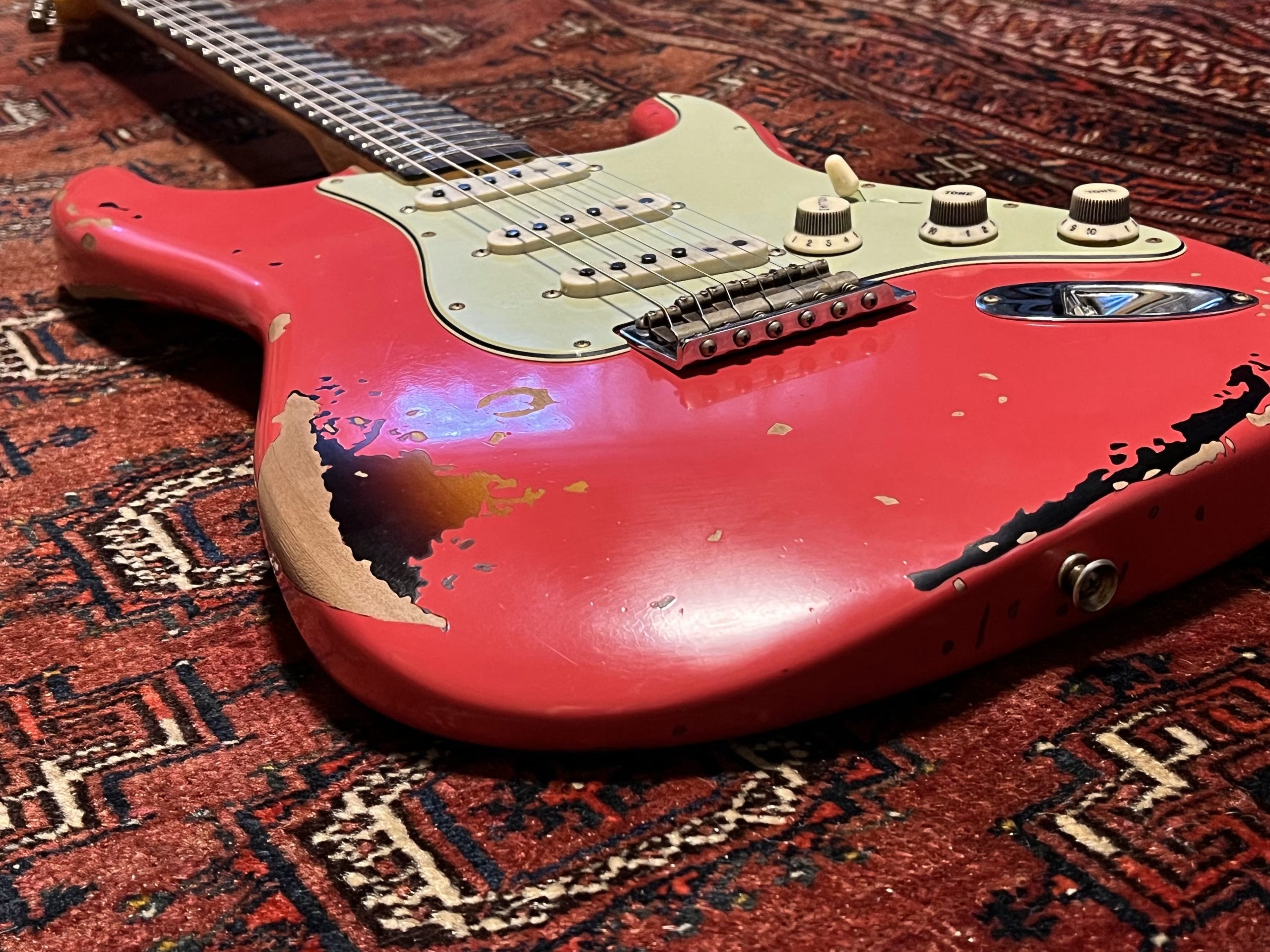 SOLD - 2023 Fender Custom Shop Michael Landau 63 Relic Stratocaster Fiesta Red over Sunburst