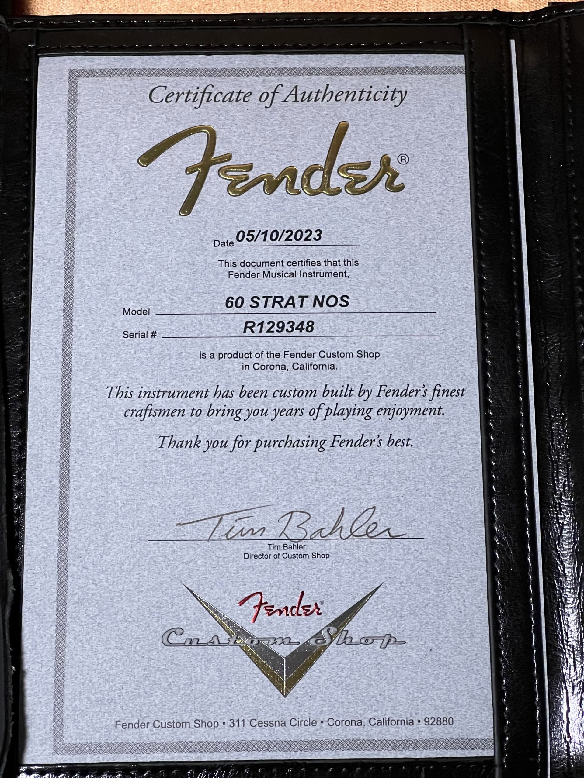 SOLD - 2023 Fender Custom Shop 60 Maple Neck NOS Stratocaster Faded Fiesta Red