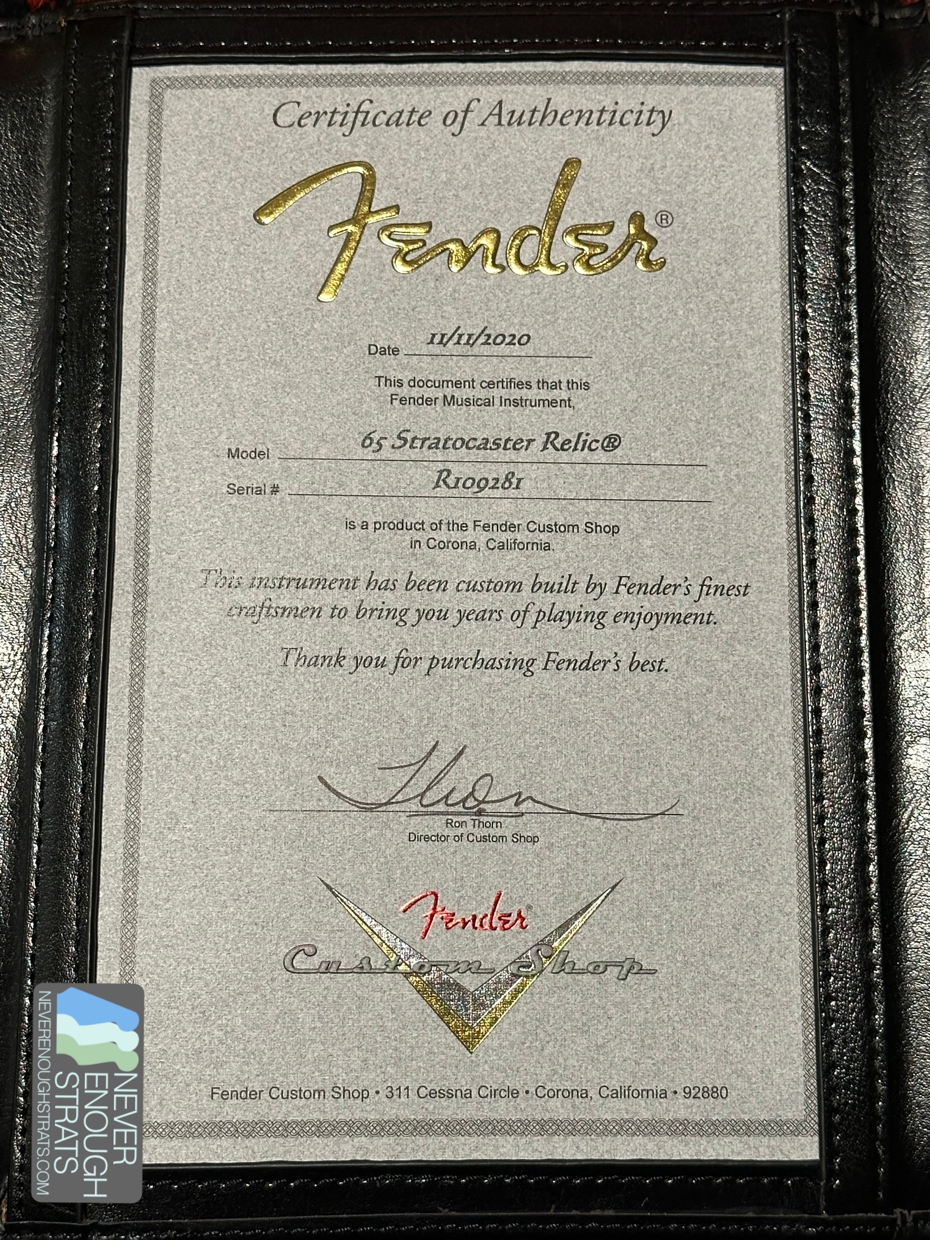 Fender Custom Shop '65 Relic Stratocaster 2020 Shell Pink