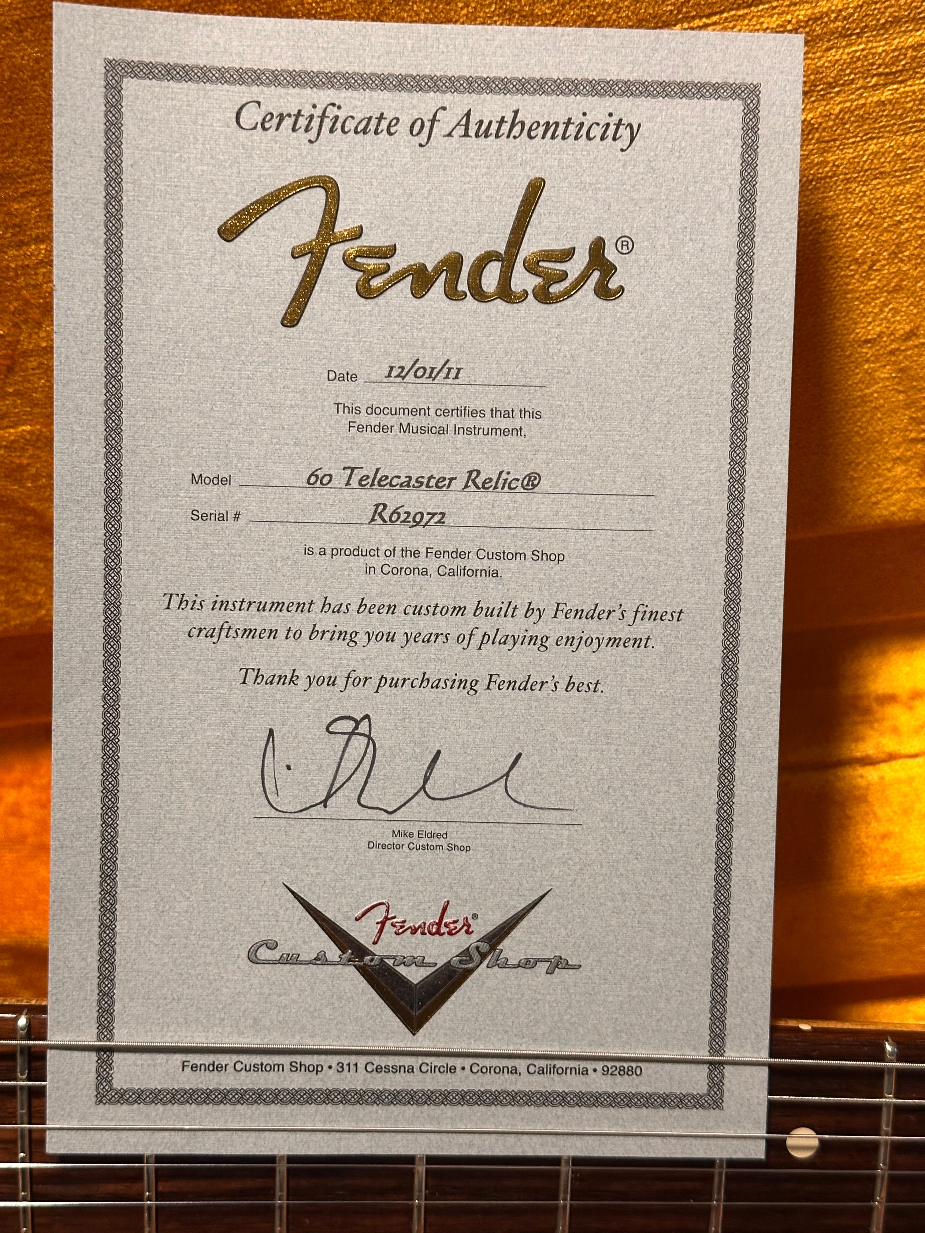 Fender Custom Shop '60 Heavy Relic Telecaster Custom 2011 Sunburst