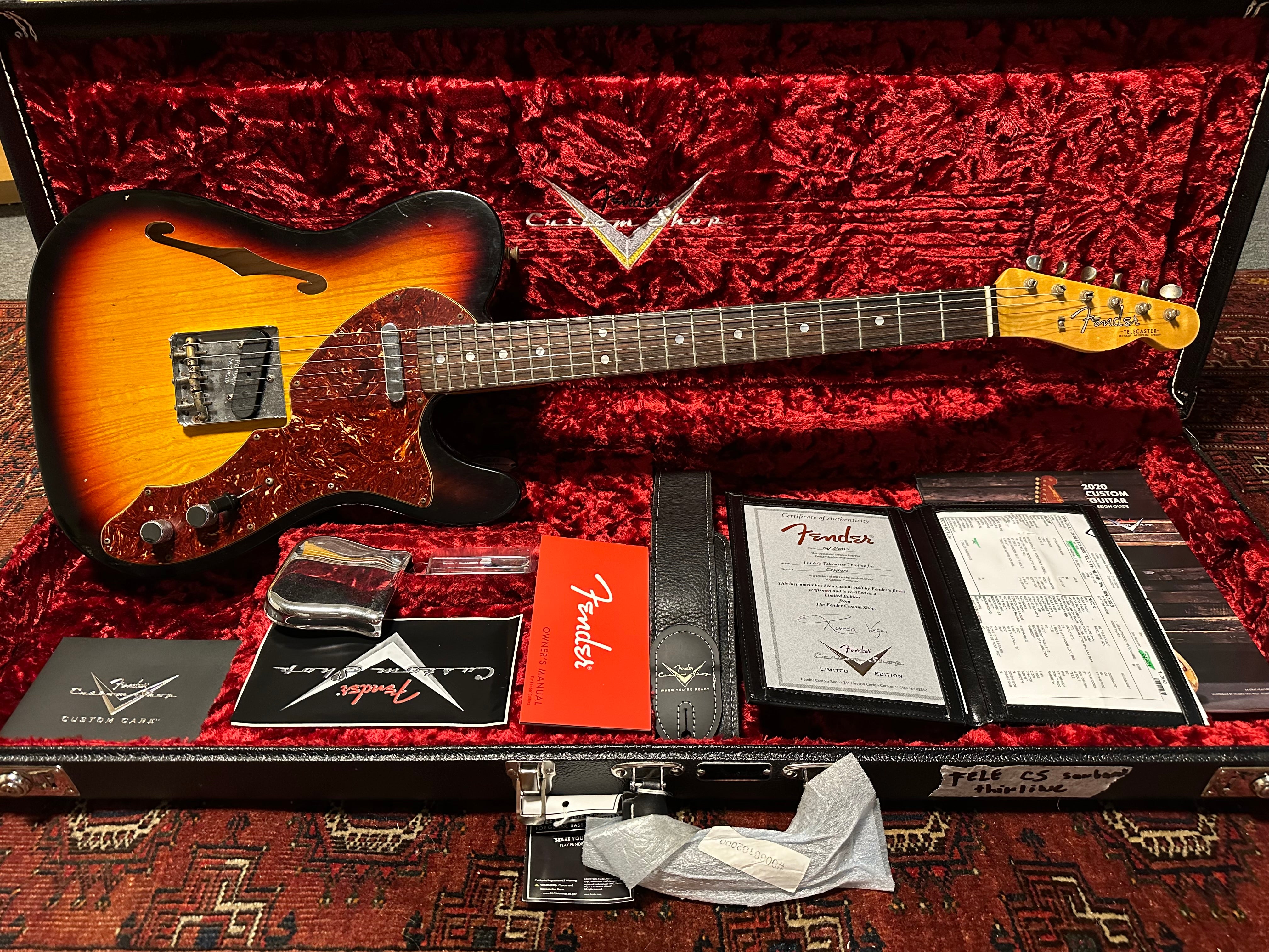 SOLD – 2020 Fender Custom Shop ’60s Thinline LTD Journeyman Telecaster Sunburst