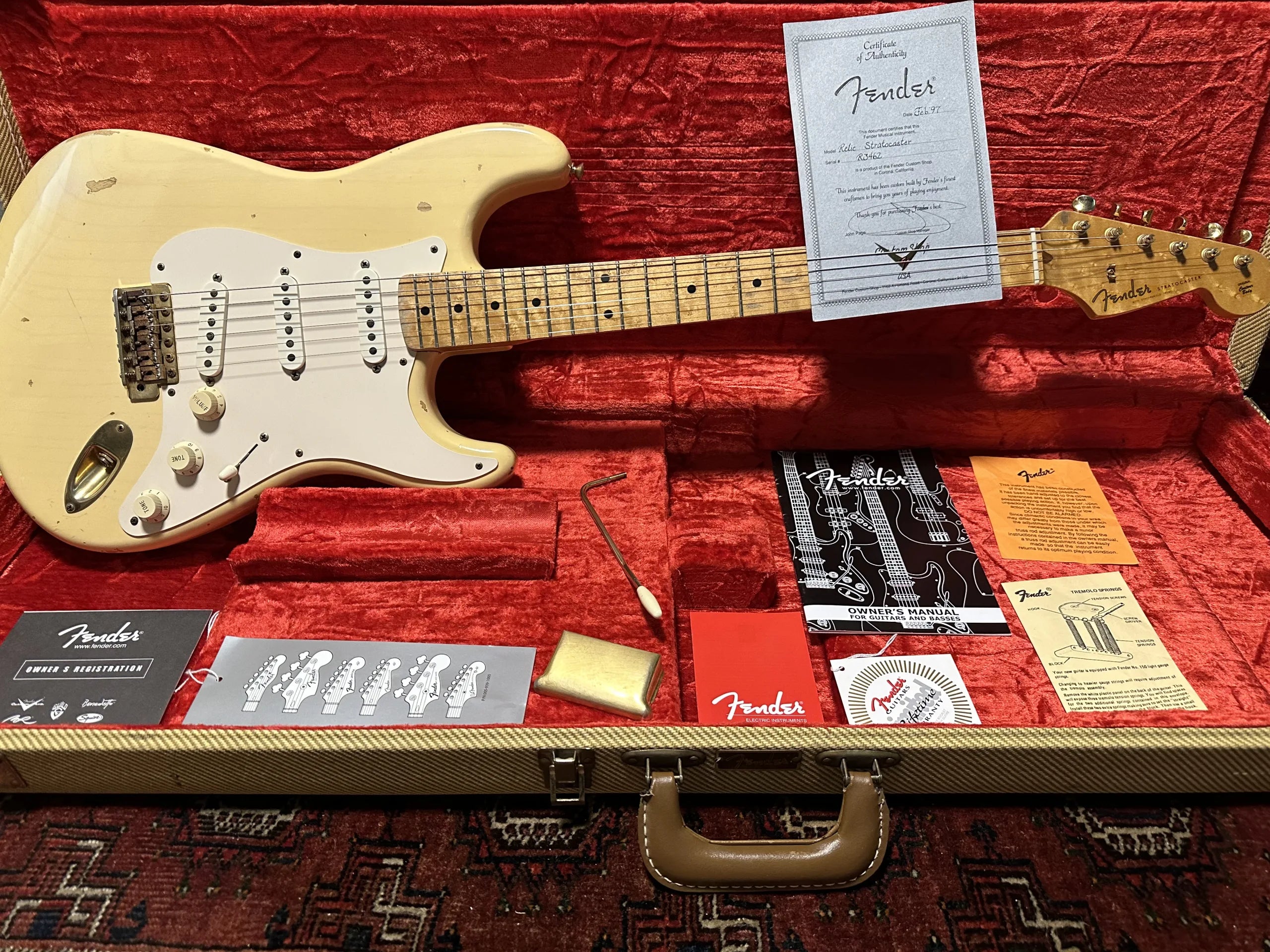 SOLD - 1997 Fender Custom Shop '50s Cunetto Relic Stratocaster Vintage Blonde