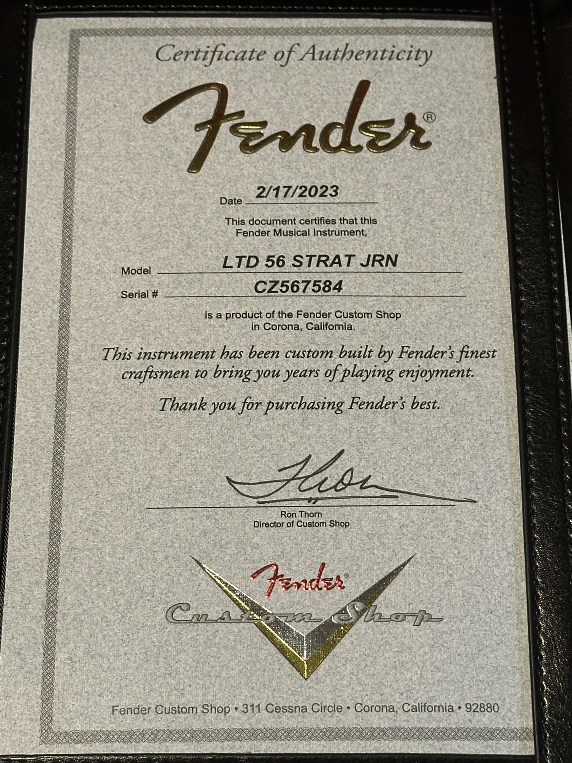 SOLD - 2023 Fender Custom Shop '56 LTD Journeyman Stratocaster Seafoam Green