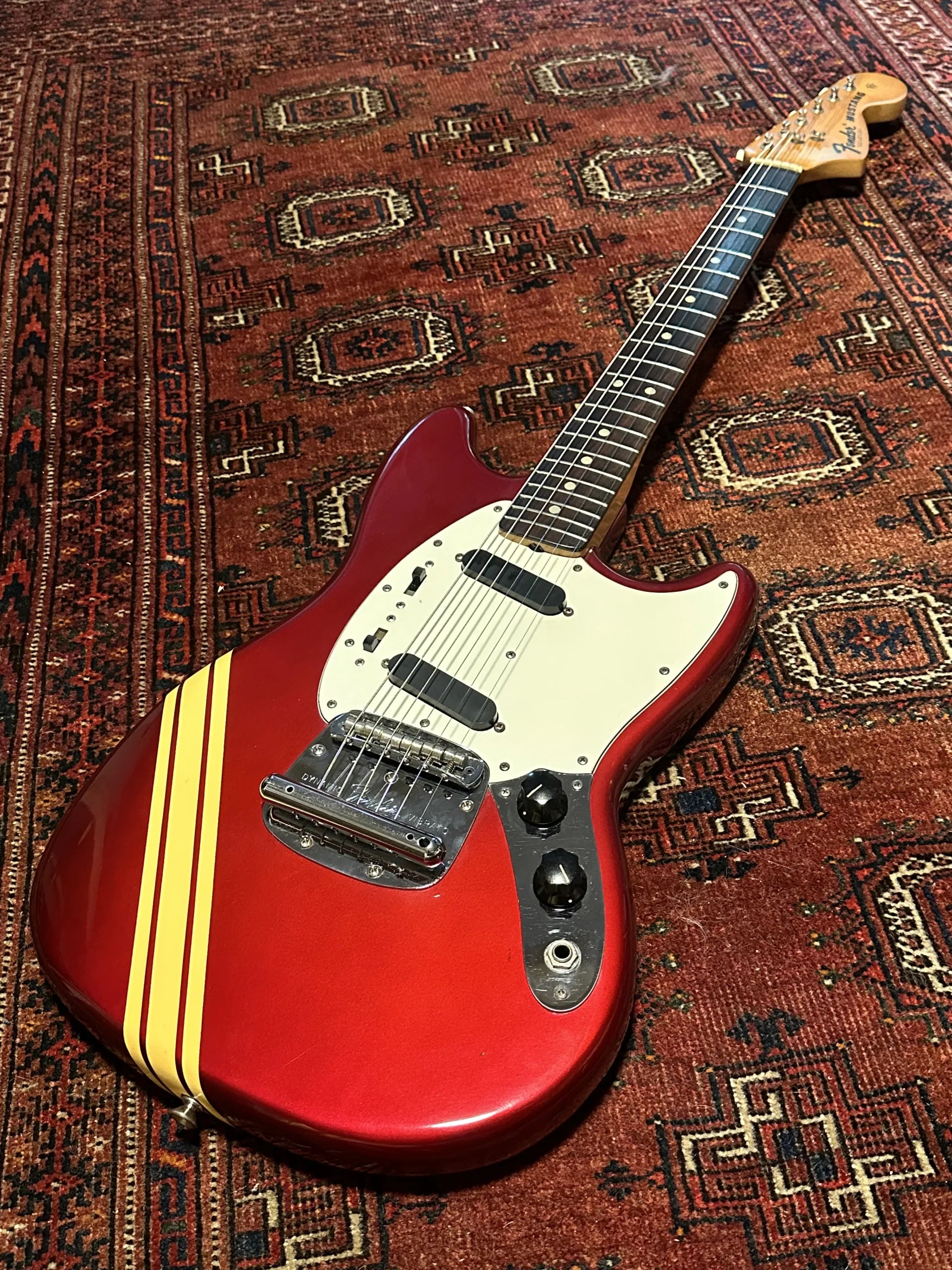 SOLD - 1974 Fender Competition Mustang Candy Apple Red