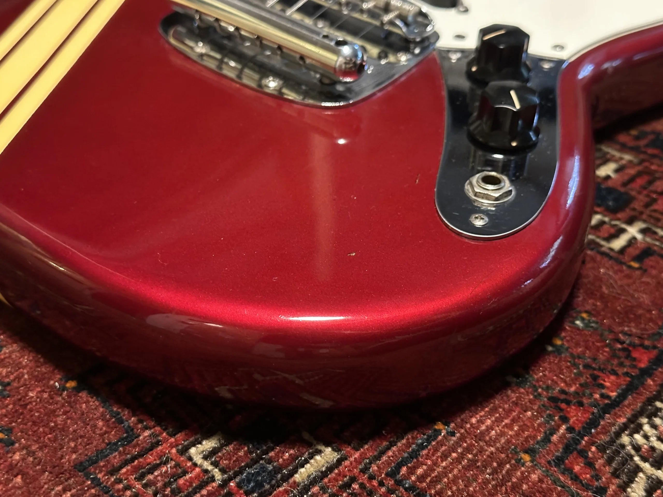 SOLD - 1974 Fender Competition Mustang Candy Apple Red