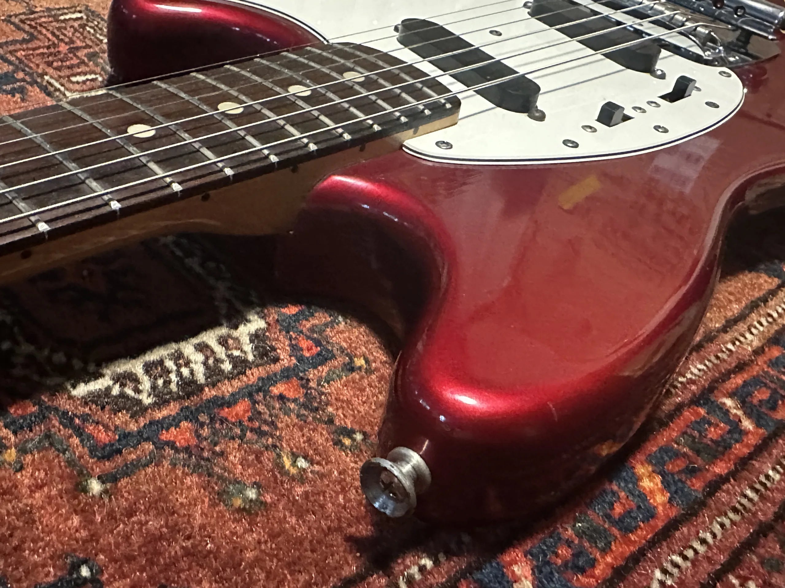 SOLD - 1974 Fender Competition Mustang Candy Apple Red