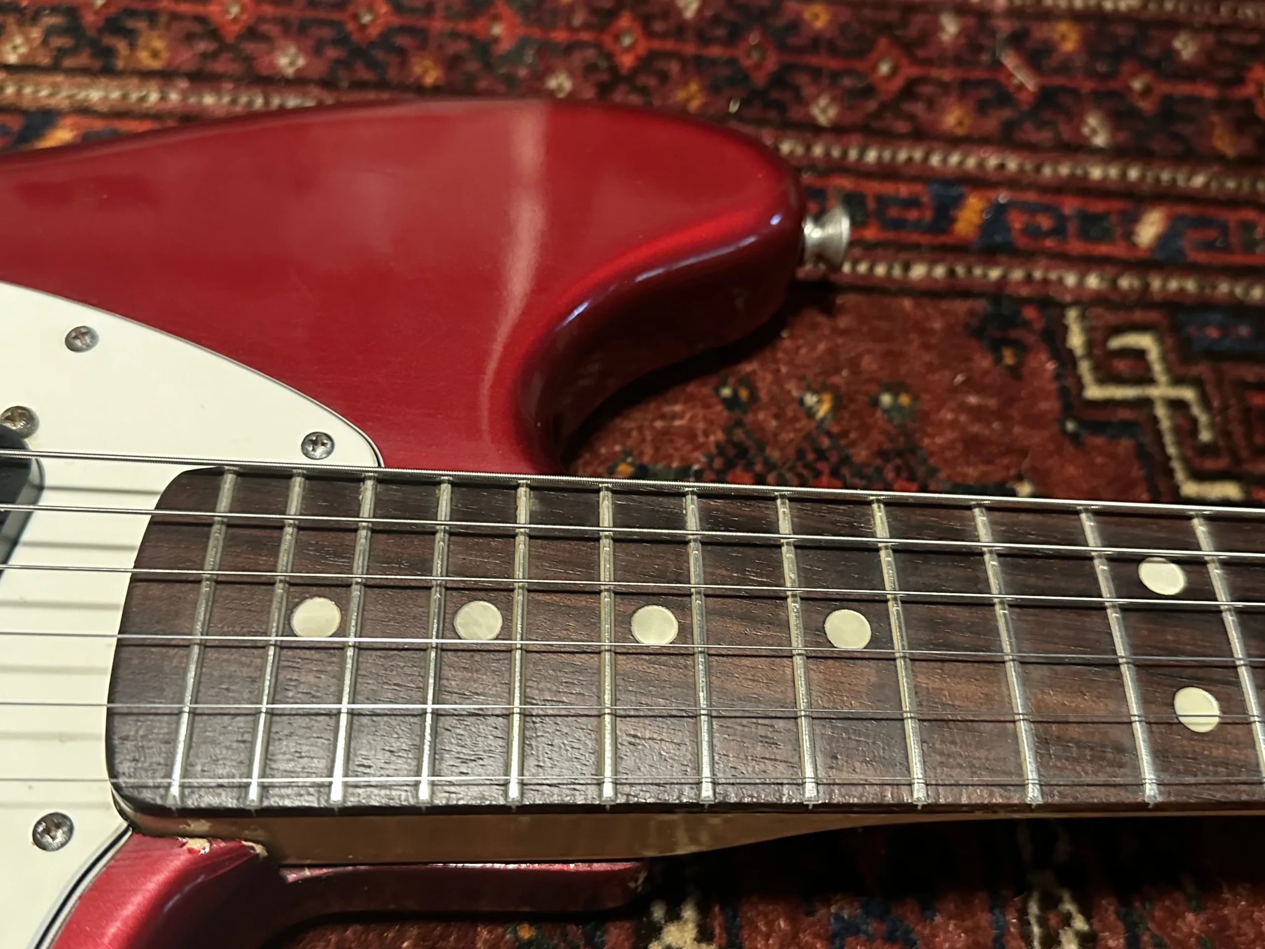SOLD - 1974 Fender Competition Mustang Candy Apple Red
