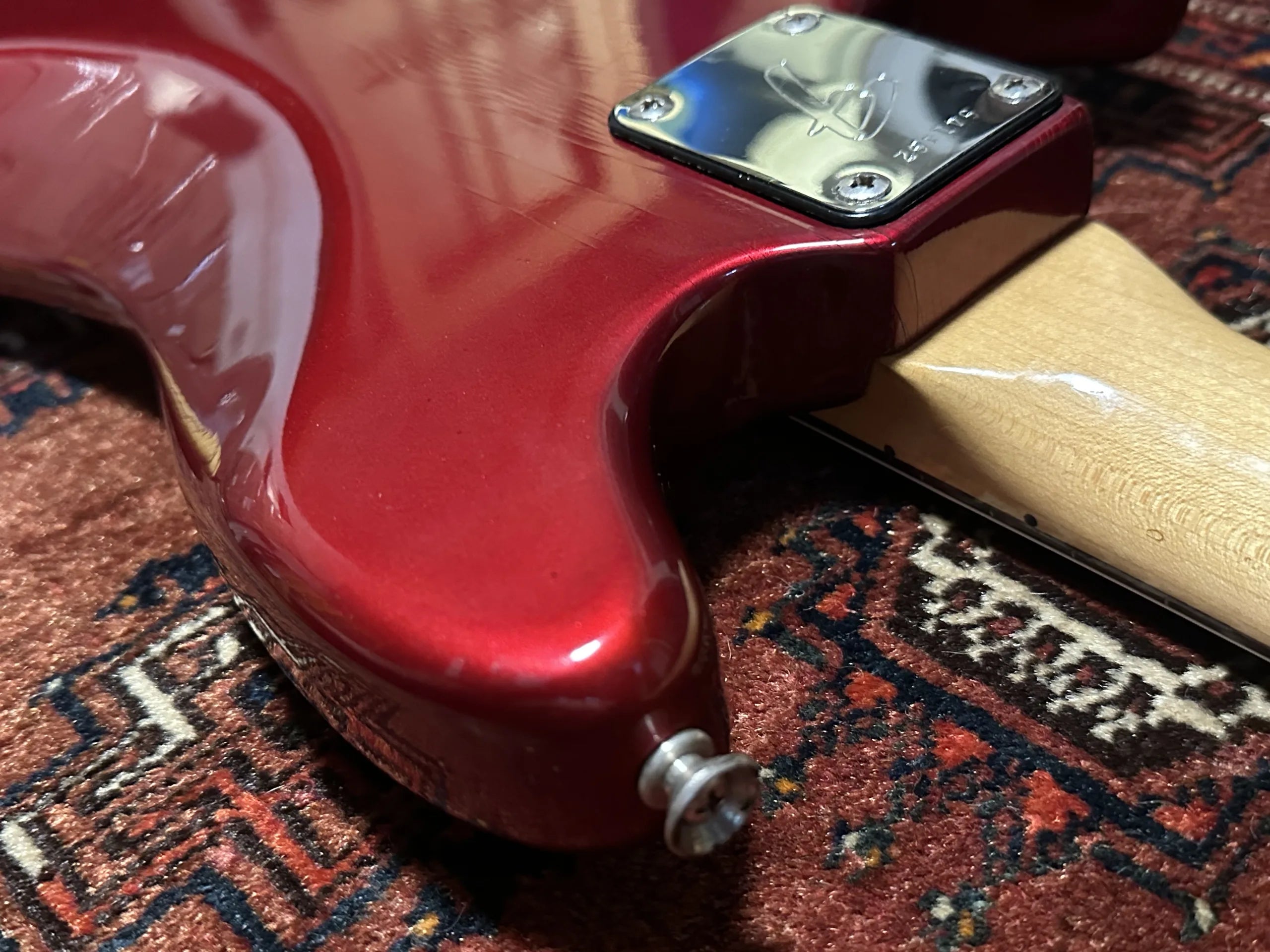 SOLD - 1974 Fender Competition Mustang Candy Apple Red