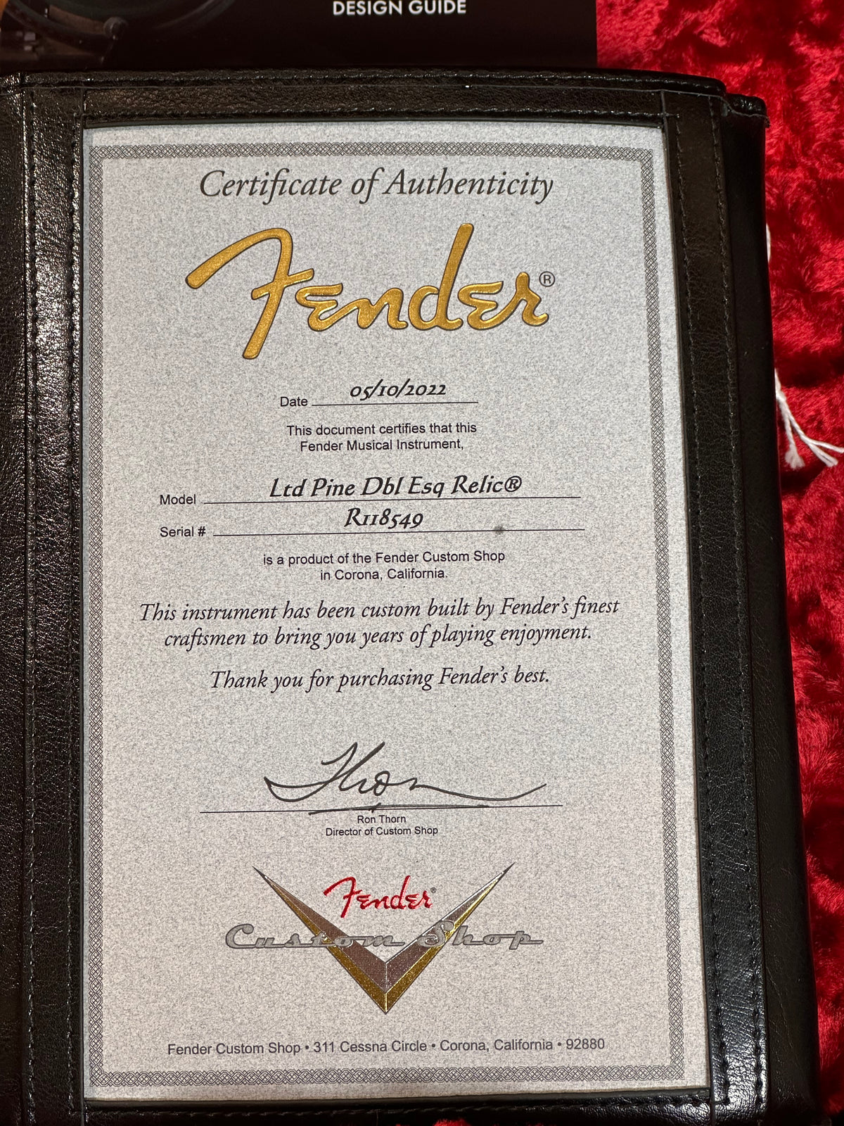 Fender Custom Shop '51 LTD Relic Double Esquire 2022 Black