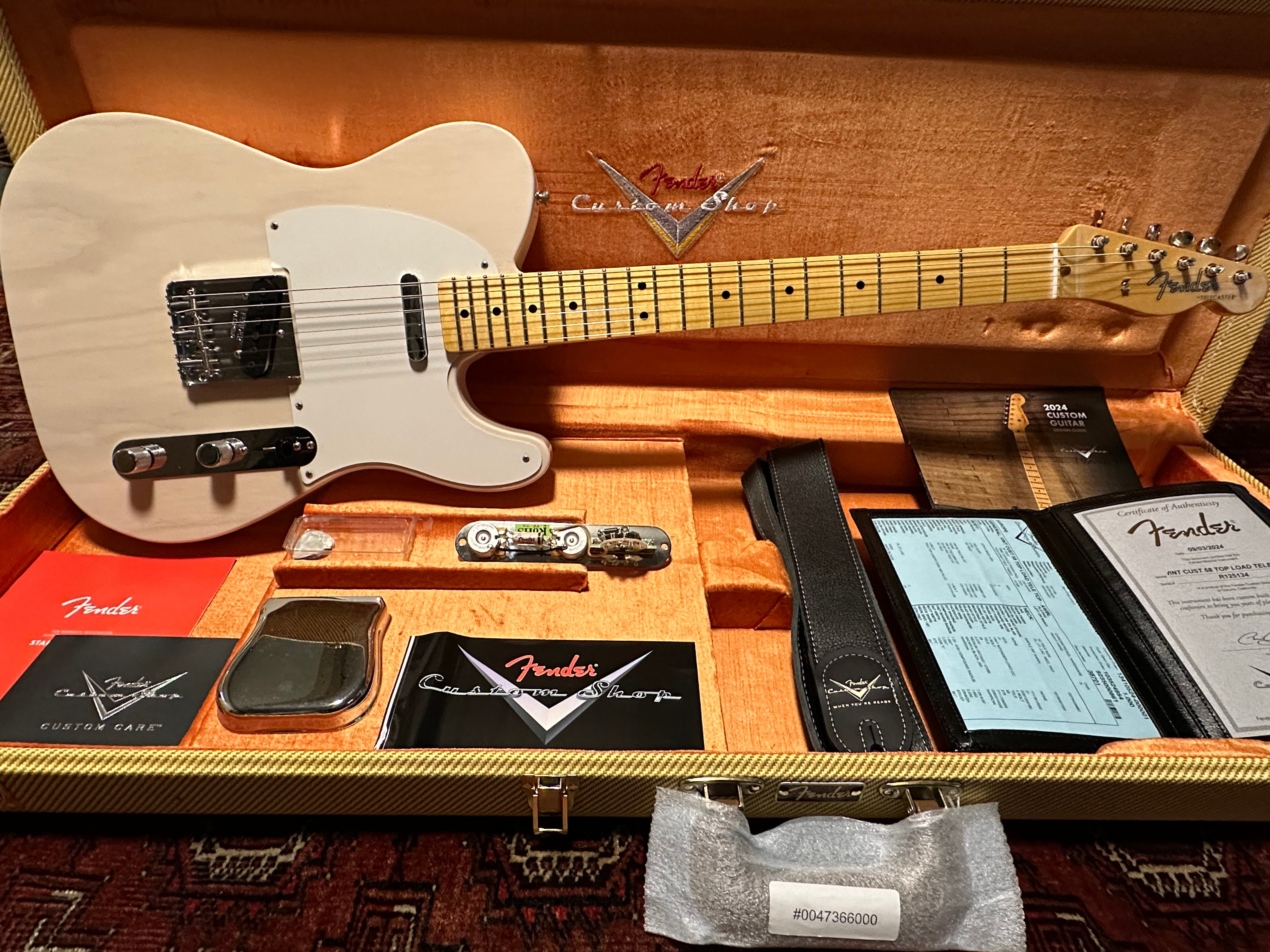 SOLD – 2024 Fender Custom Shop ’58 Vintage Custom NOS Telecaster White Blonde