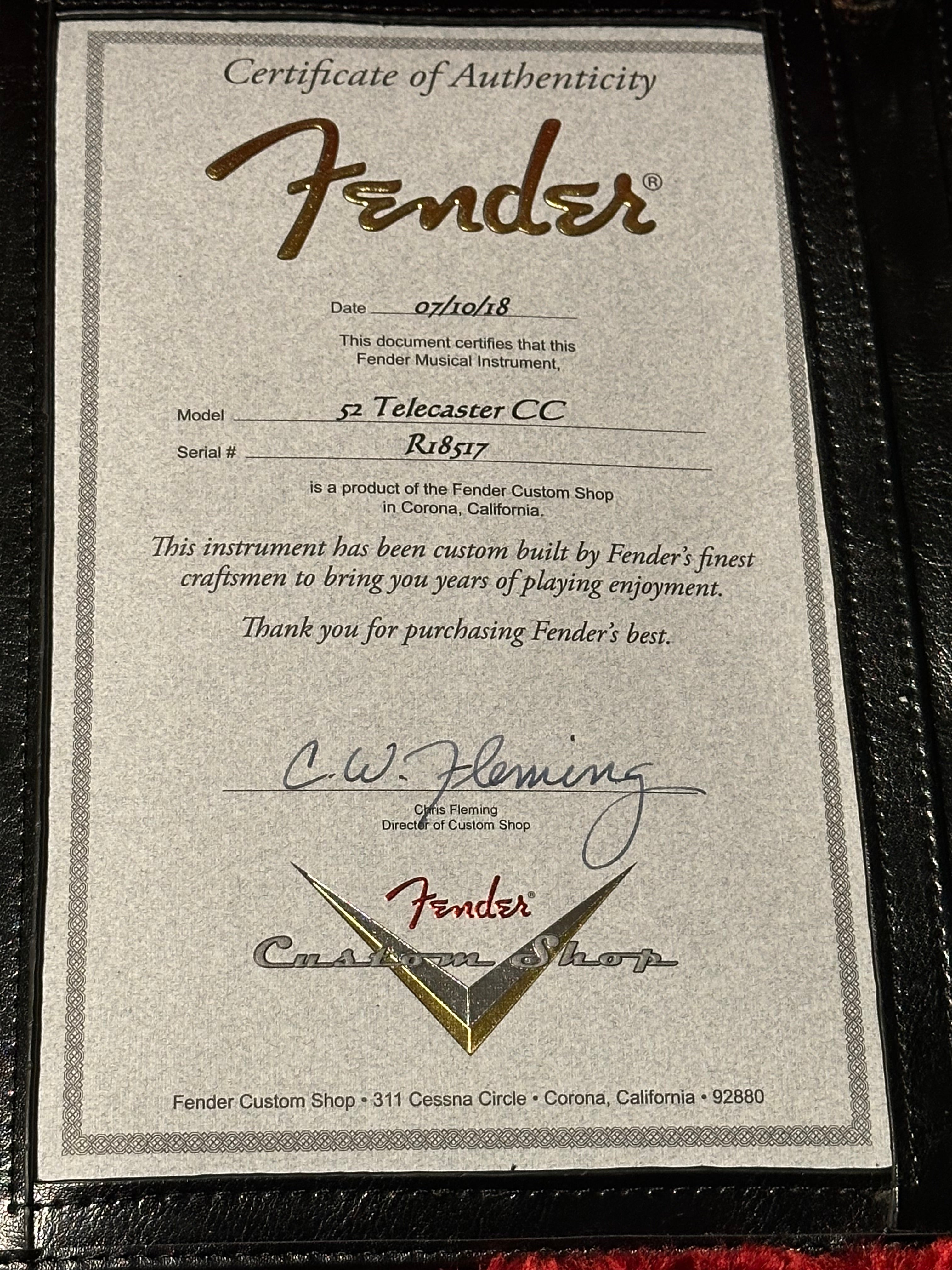 Fender Custom Shop ’52 Closet Classic Telecaster 2018 Blonde