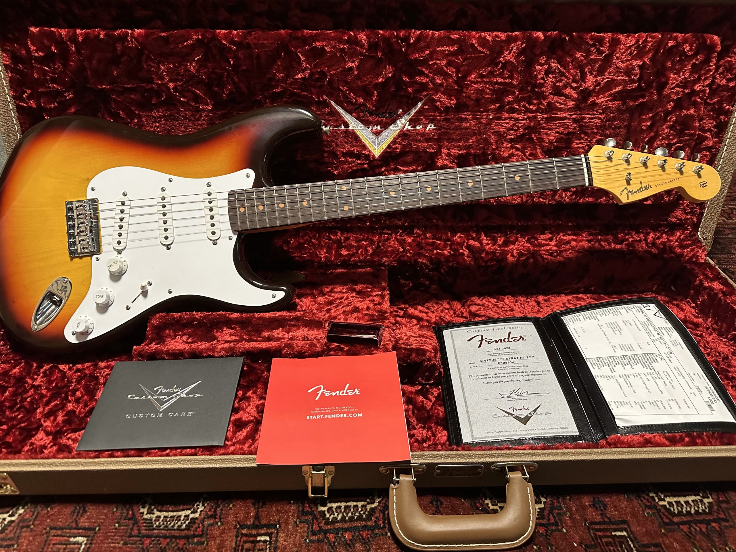 Fender Custom Shop '59 Hardtail Vintage Custom NOS Stratocaster 2023 Chocolate Sunburst