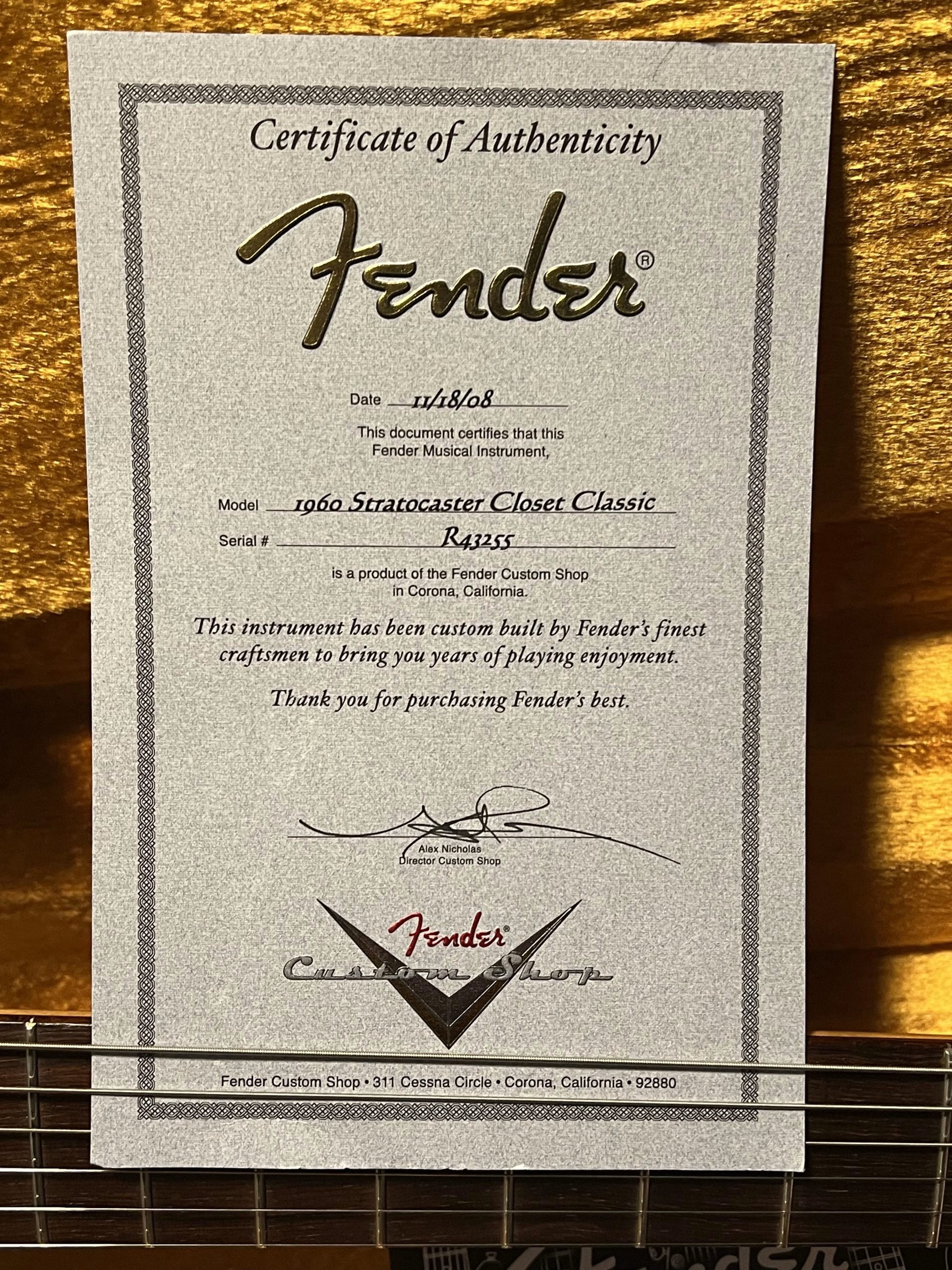 SOLD - 2008 Custom Shop 60s Closet Classic Daphne Blue