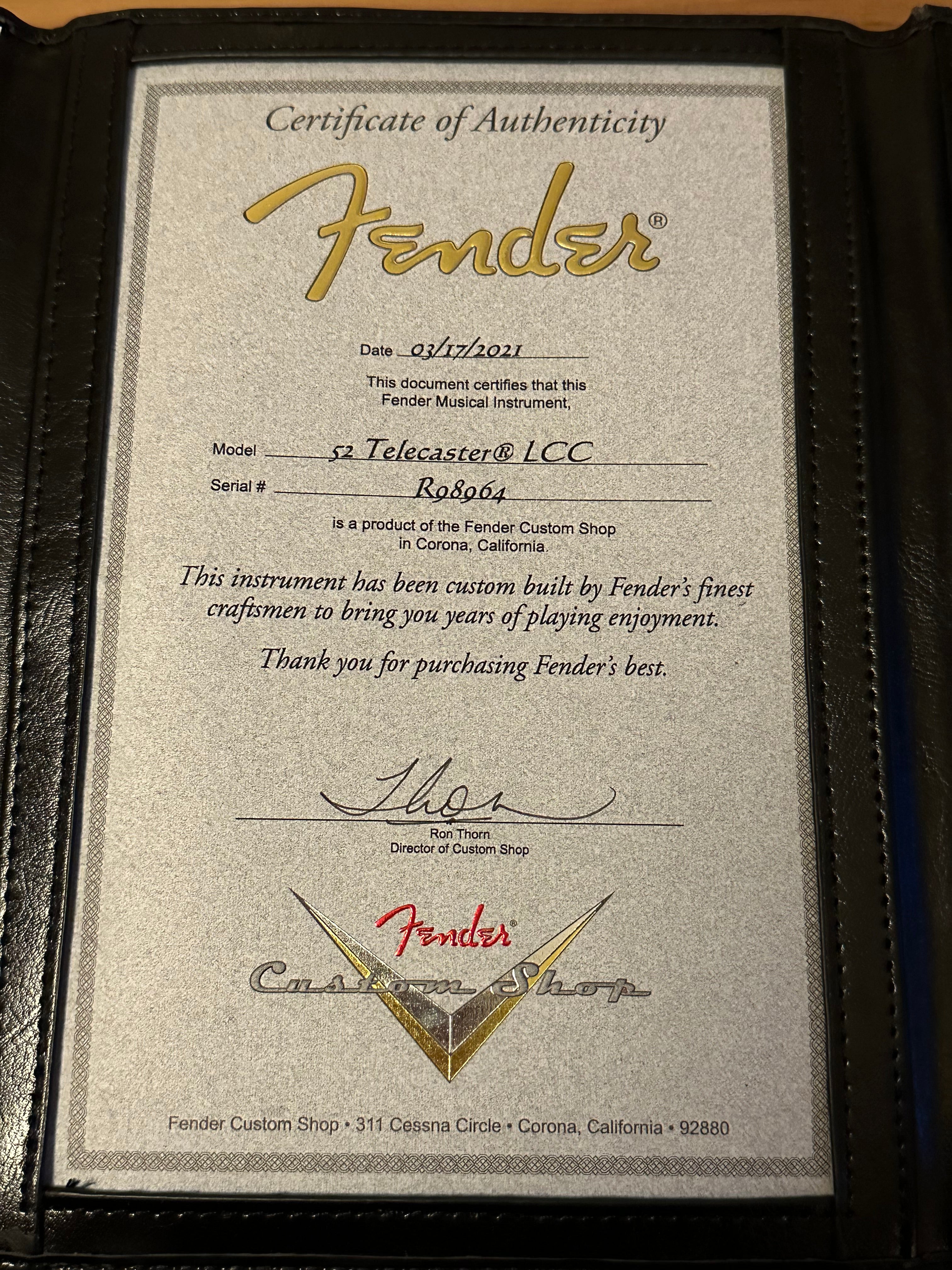 SOLD – 2021 Fender Custom Shop ’52 LTD Closet Classic Telecaster Blonde