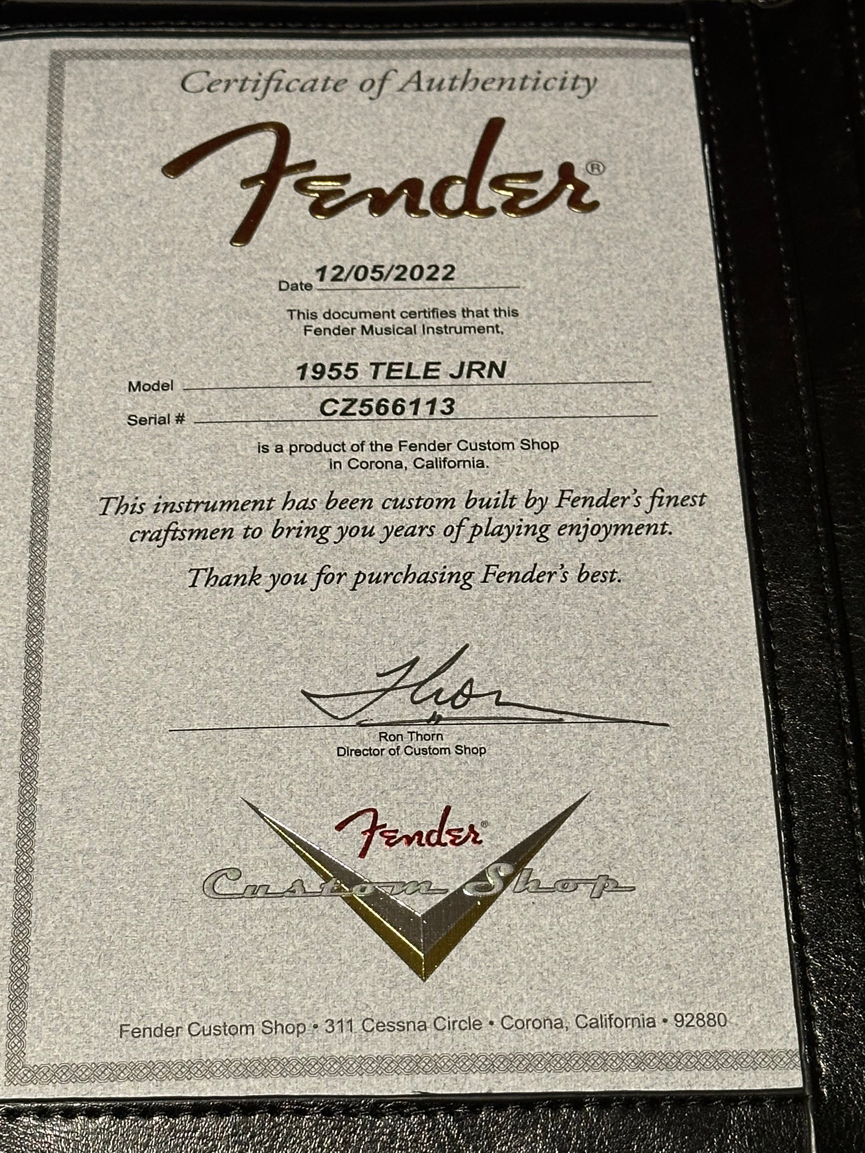 SOLD – 2022 Fender Custom Shop ’55 Journeyman Telecaster Aged Copper