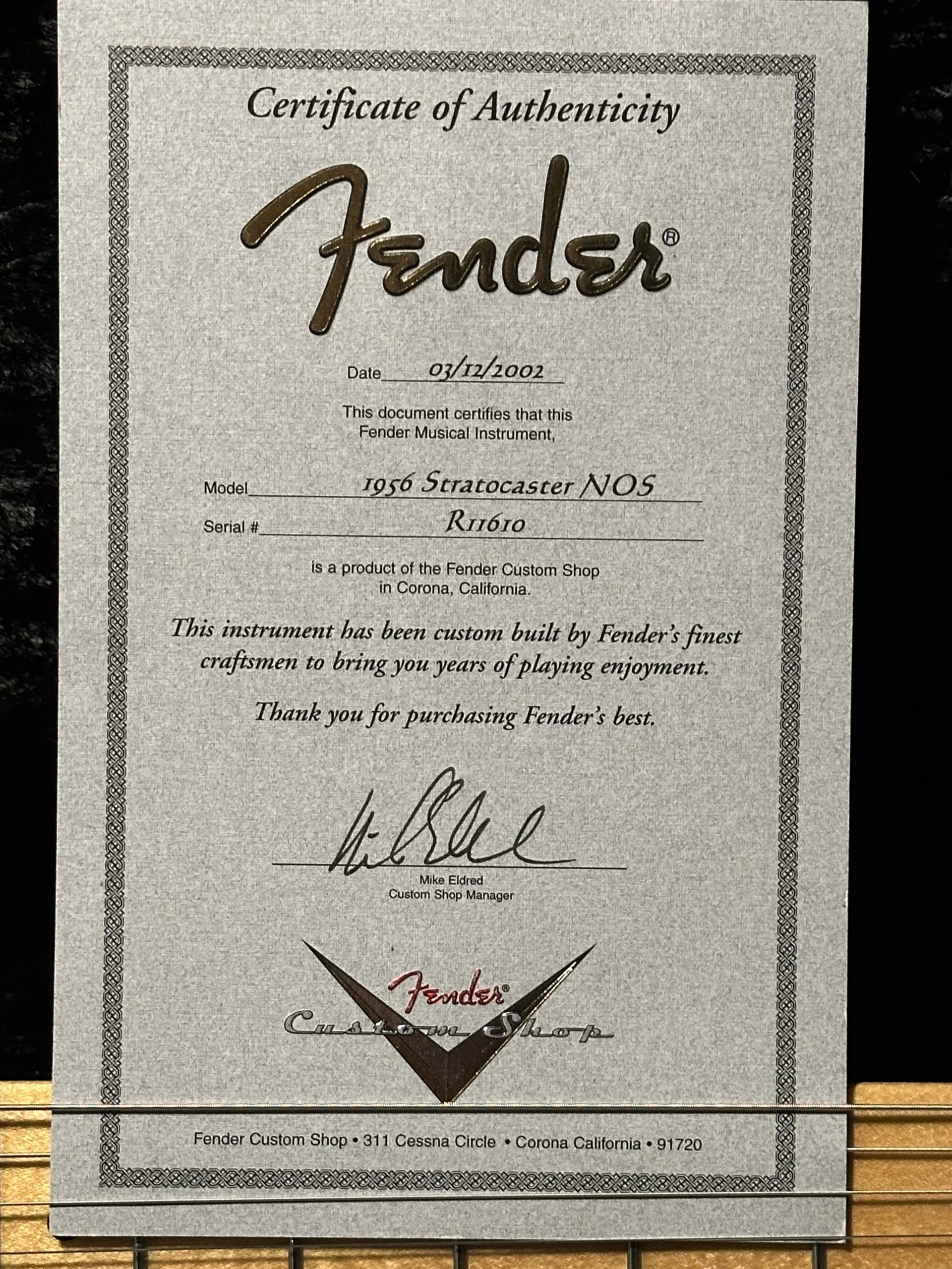 SOLD - 2002 Fender Custom Shop '56 "Mary Kaye" NOS Stratocaster White Blonde