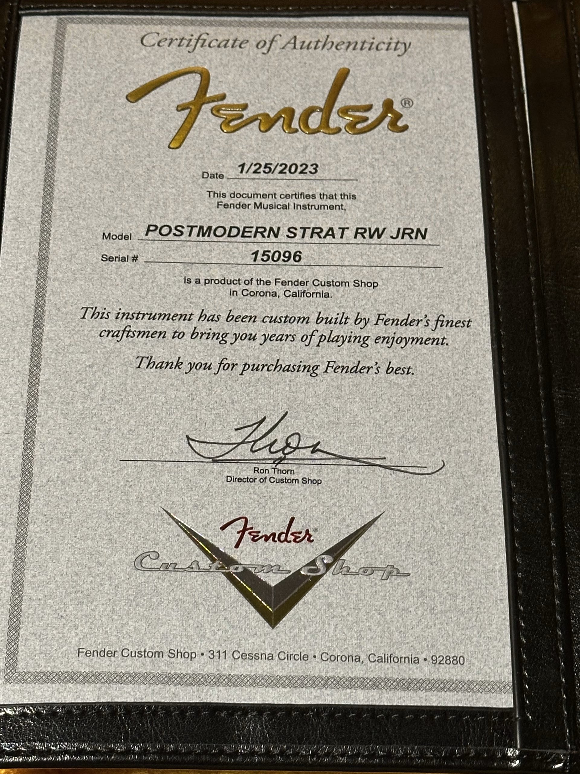 SOLD - 2023 Fender Custom Shop B2 Postmodern Journeyman Stratocaster Black