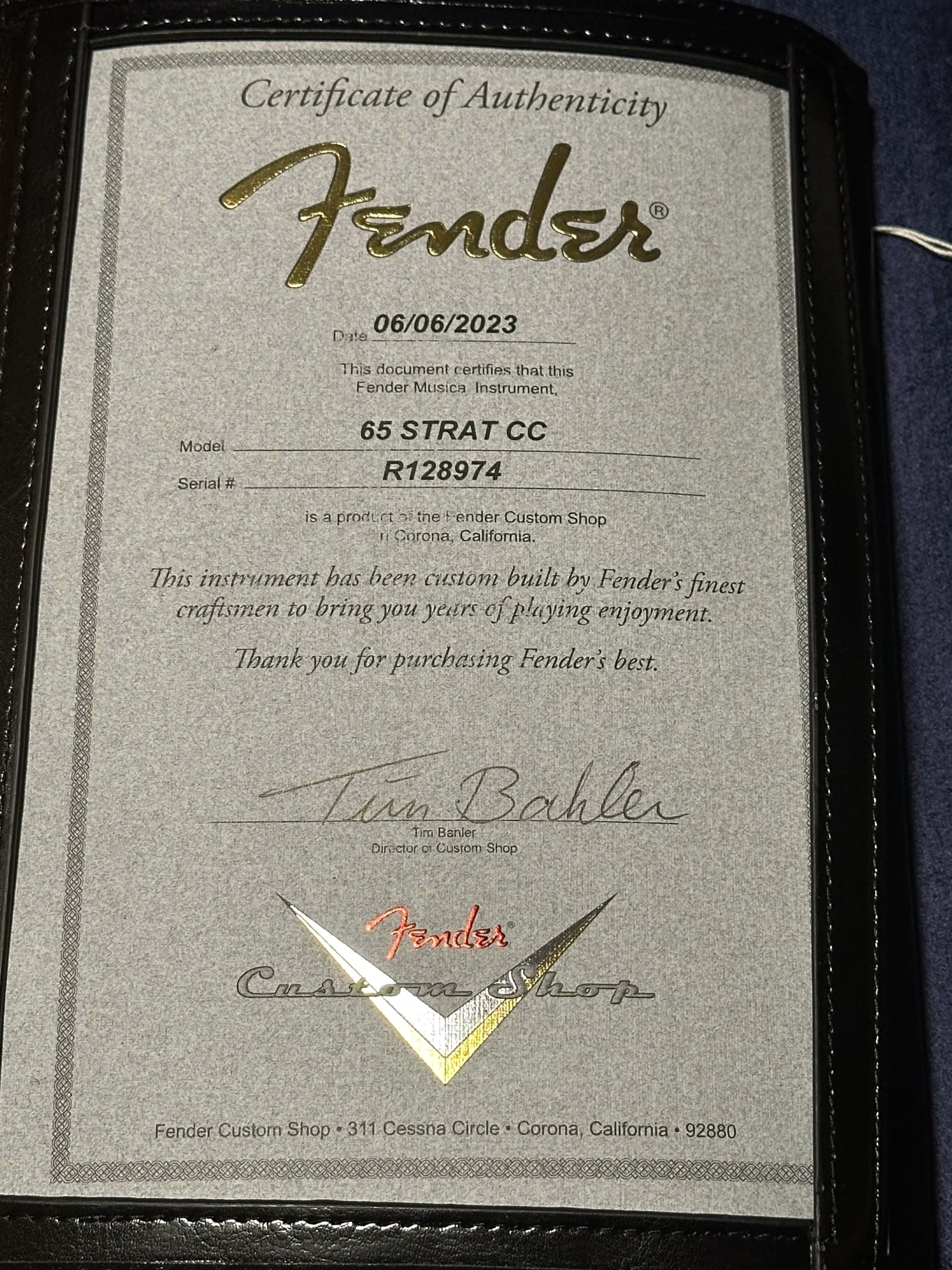 Fender Custom Shop '65 Closet Classic Stratocaster 2023 Arctic White