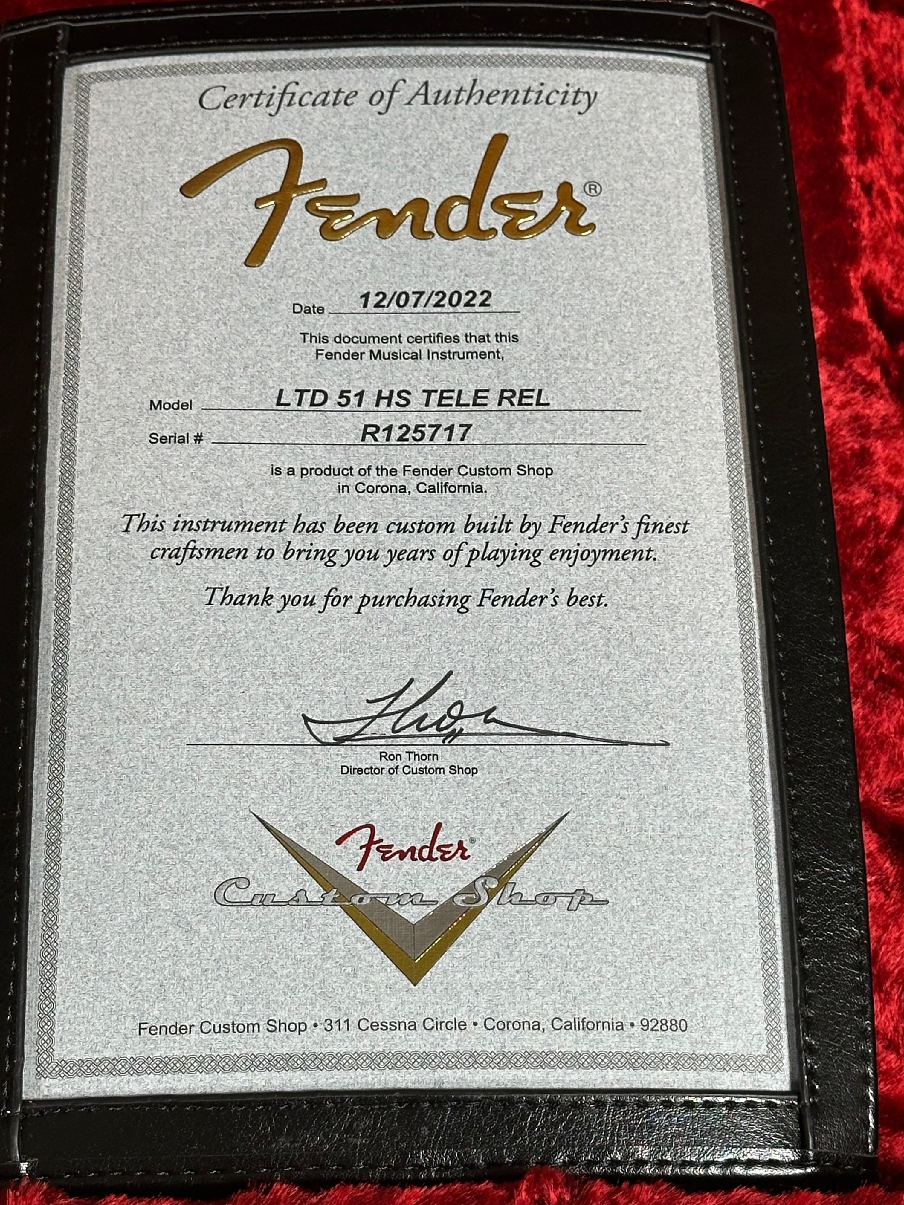 Reserved - Fender Custom Shop ’51 HS Relic Telecaster 2022 Nocaster Blonde