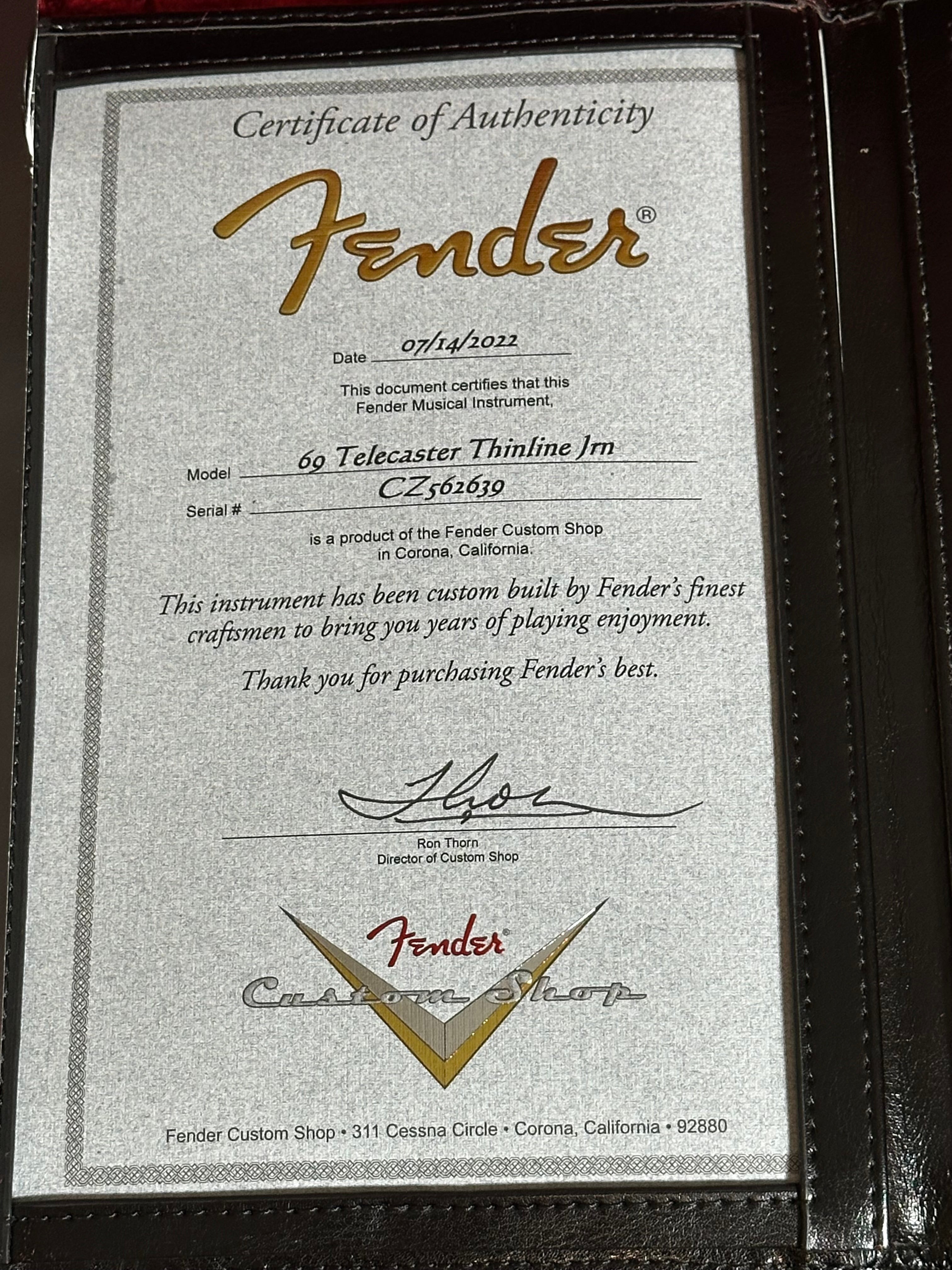 Fender Custom Shop ’69 Journeyman Thinline Telecaster 2023 Natural