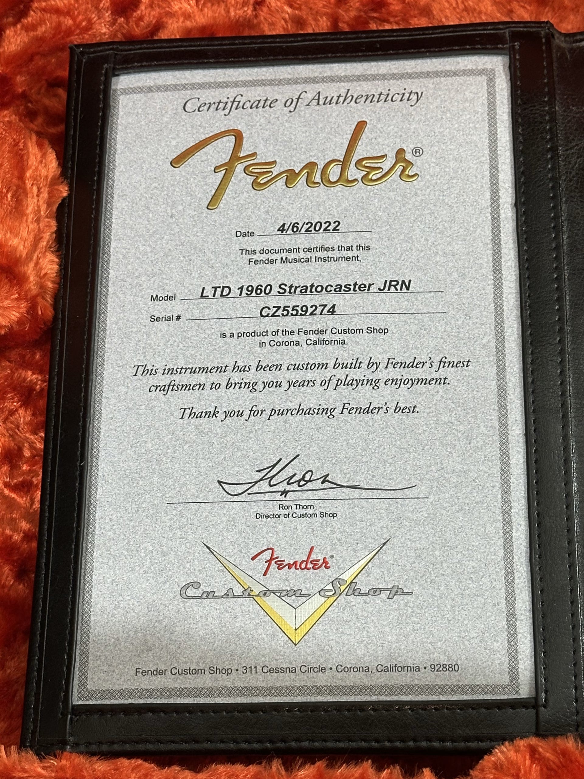 SOLD - 2022 Fender Custom Shop '60 LTD Journeyman Stratocaster Shell Pink