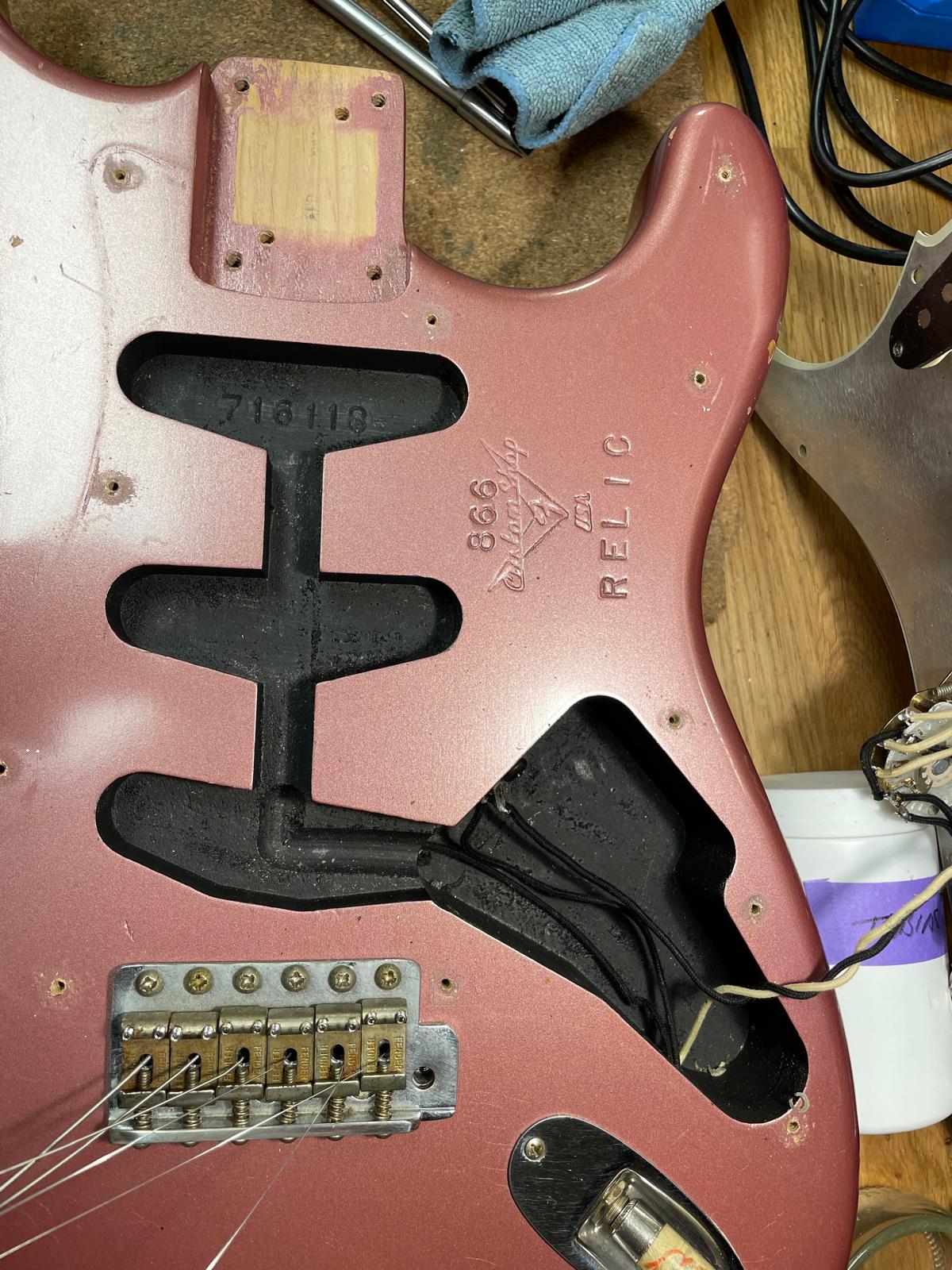 SOLD - 1997 Fender Custom Shop '60 Cunetto Relic Stratocaster Burgundy Mist