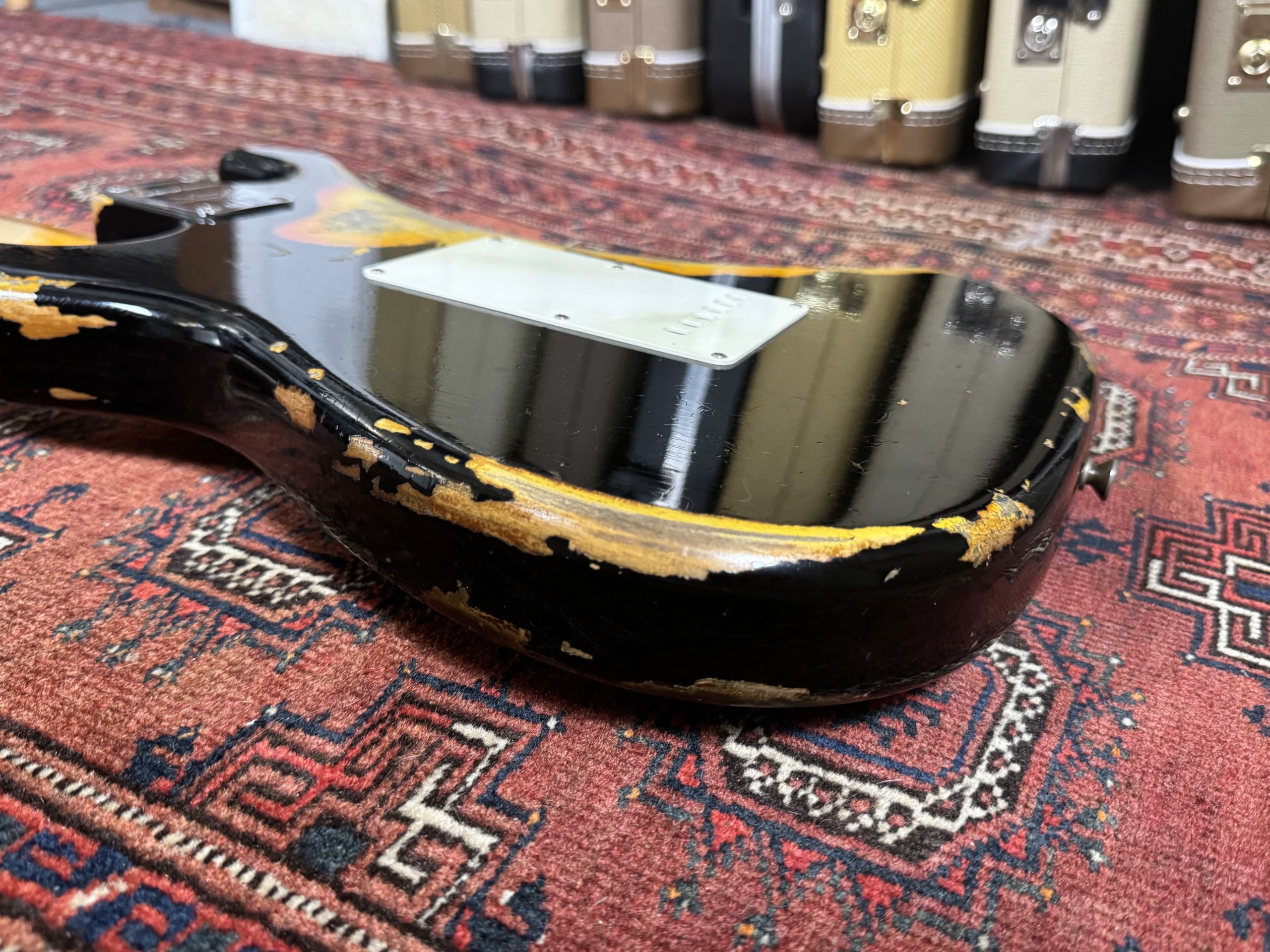 SOLD - 2016 Fender Custom Shop Mischief Maker LTD Heavy Relic Black over Sunburst