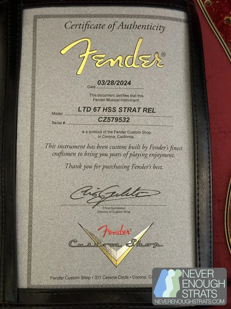 Fender Custom Shop '67 LTD HSS Relic Stratocaster 2024 Schwarz