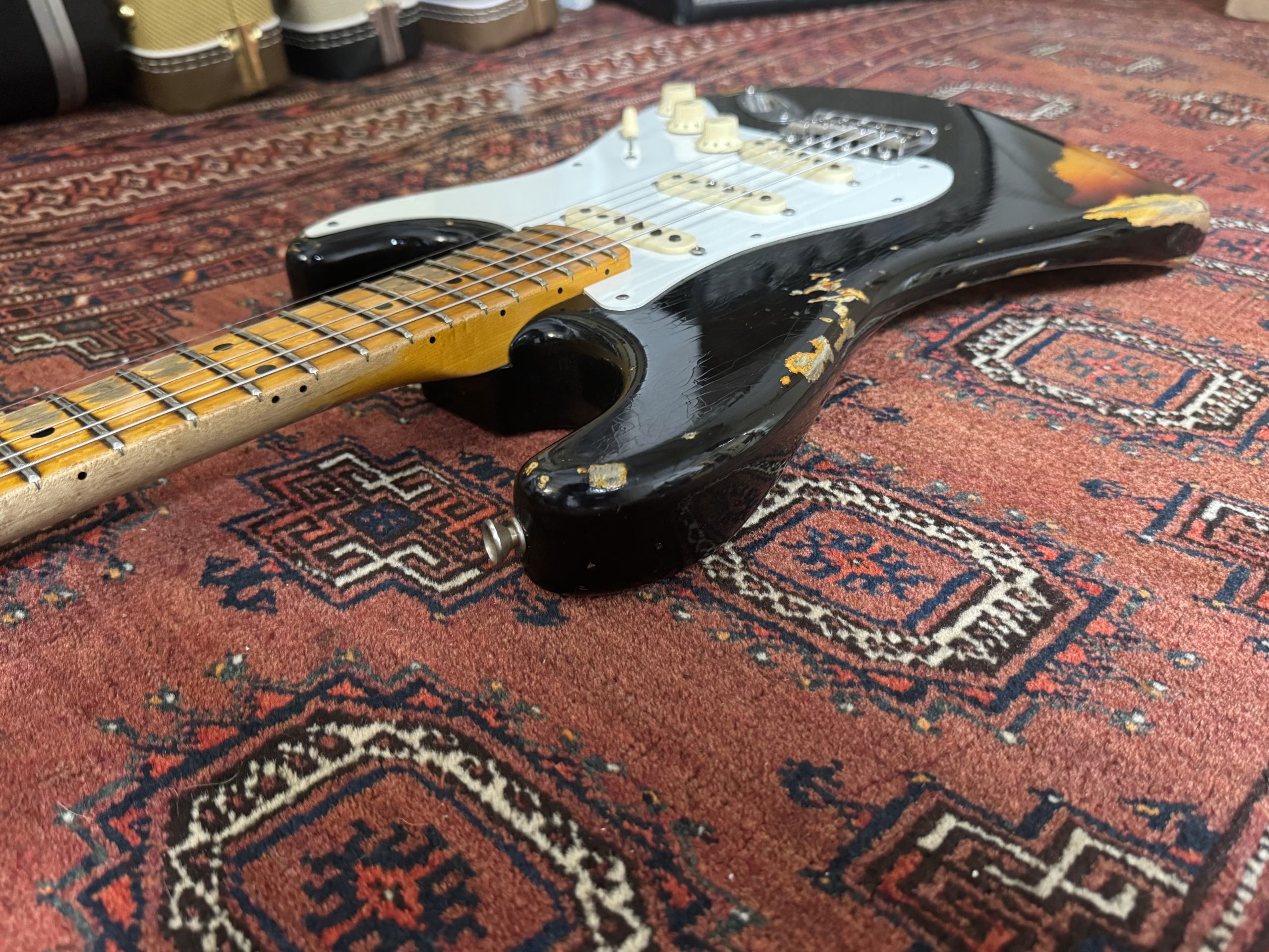 SOLD - 2016 Fender Custom Shop Mischief Maker LTD Heavy Relic Black over Sunburst