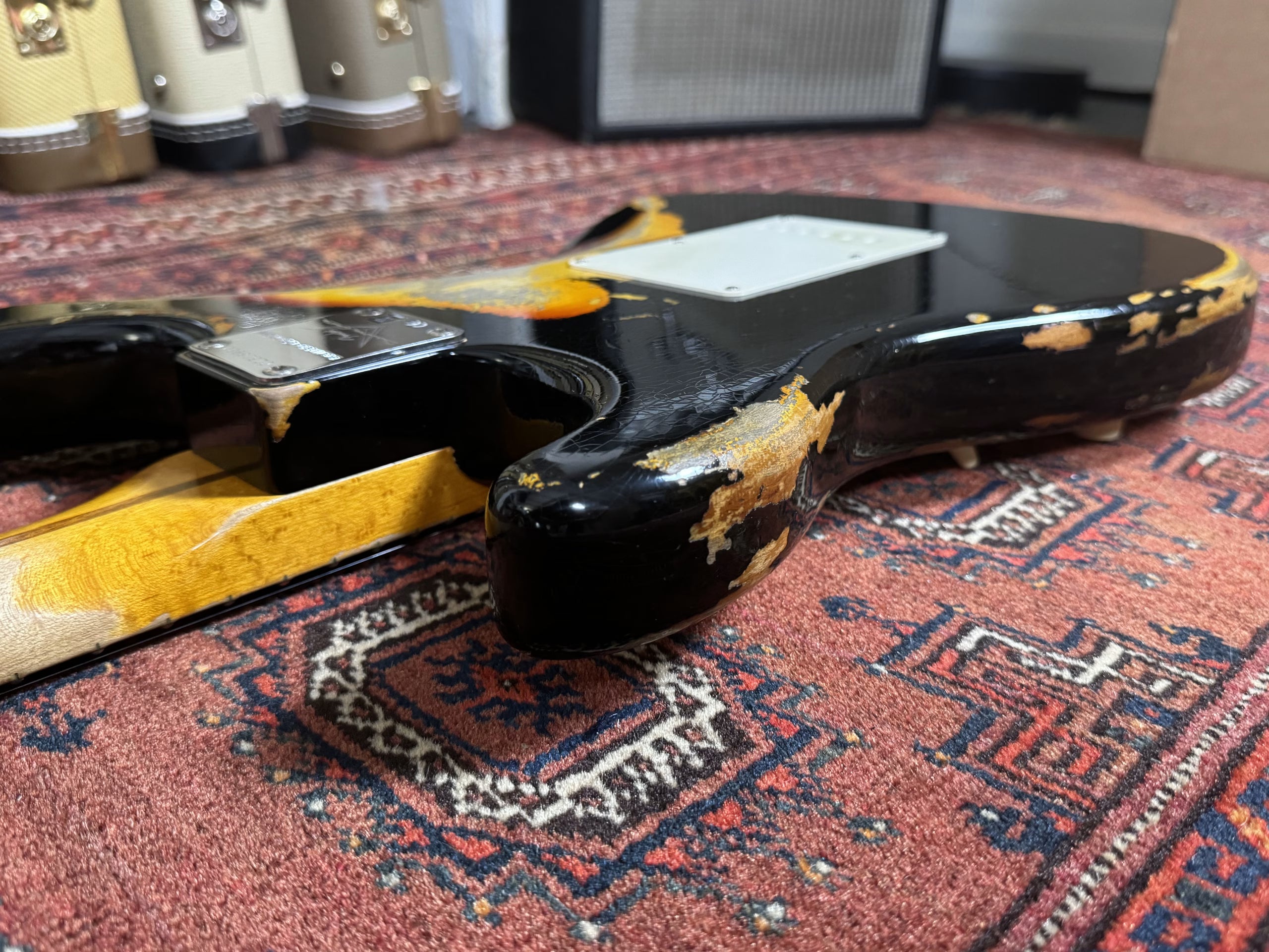 SOLD - 2016 Fender Custom Shop Mischief Maker LTD Heavy Relic Black over Sunburst