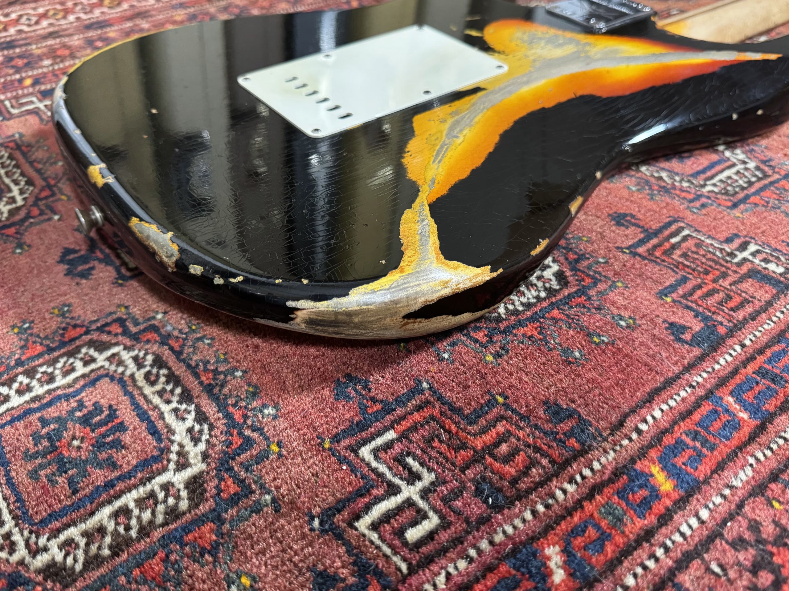 SOLD - 2016 Fender Custom Shop Mischief Maker LTD Heavy Relic Black over Sunburst