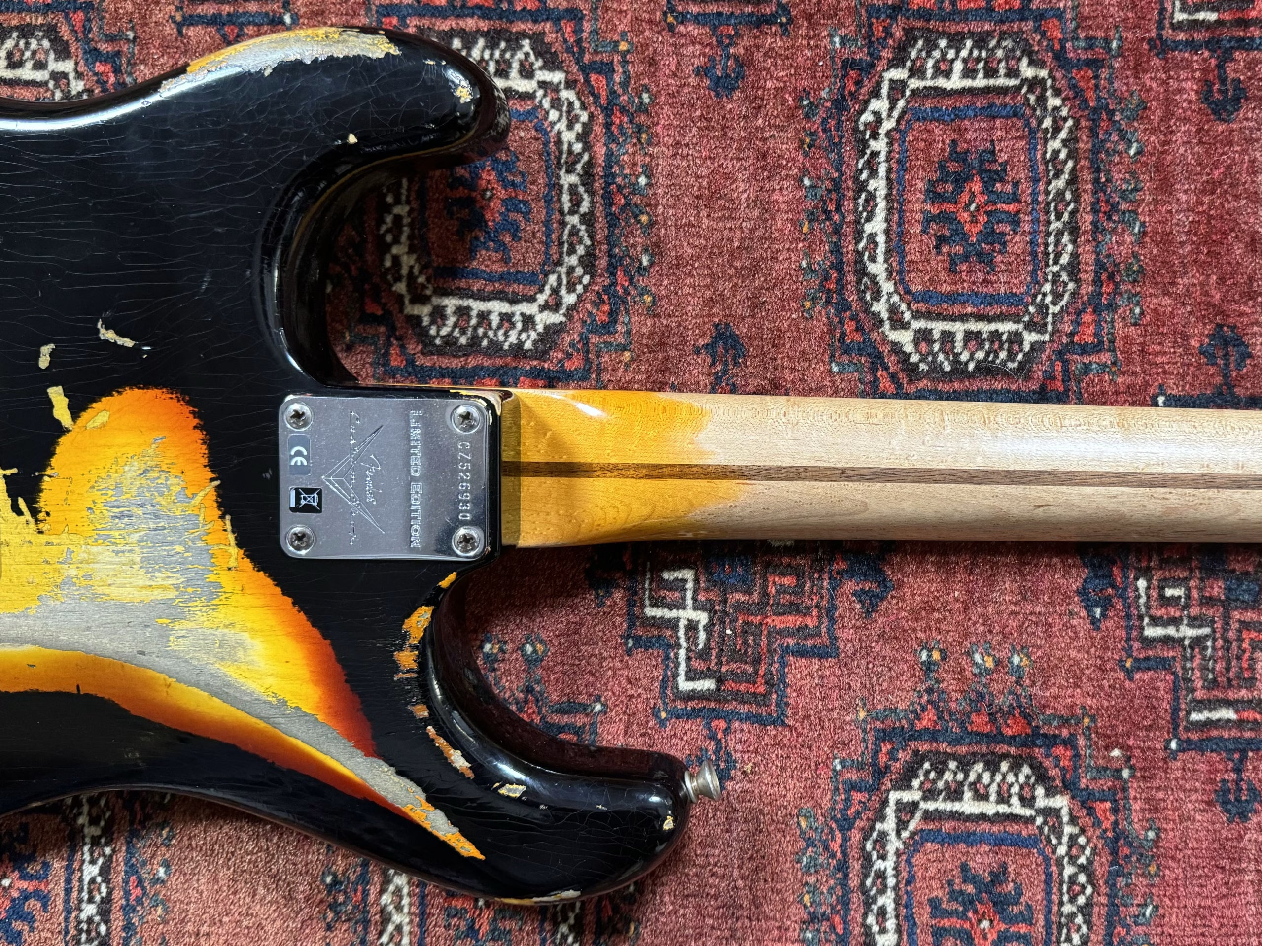 SOLD - 2016 Fender Custom Shop Mischief Maker LTD Heavy Relic Black over Sunburst