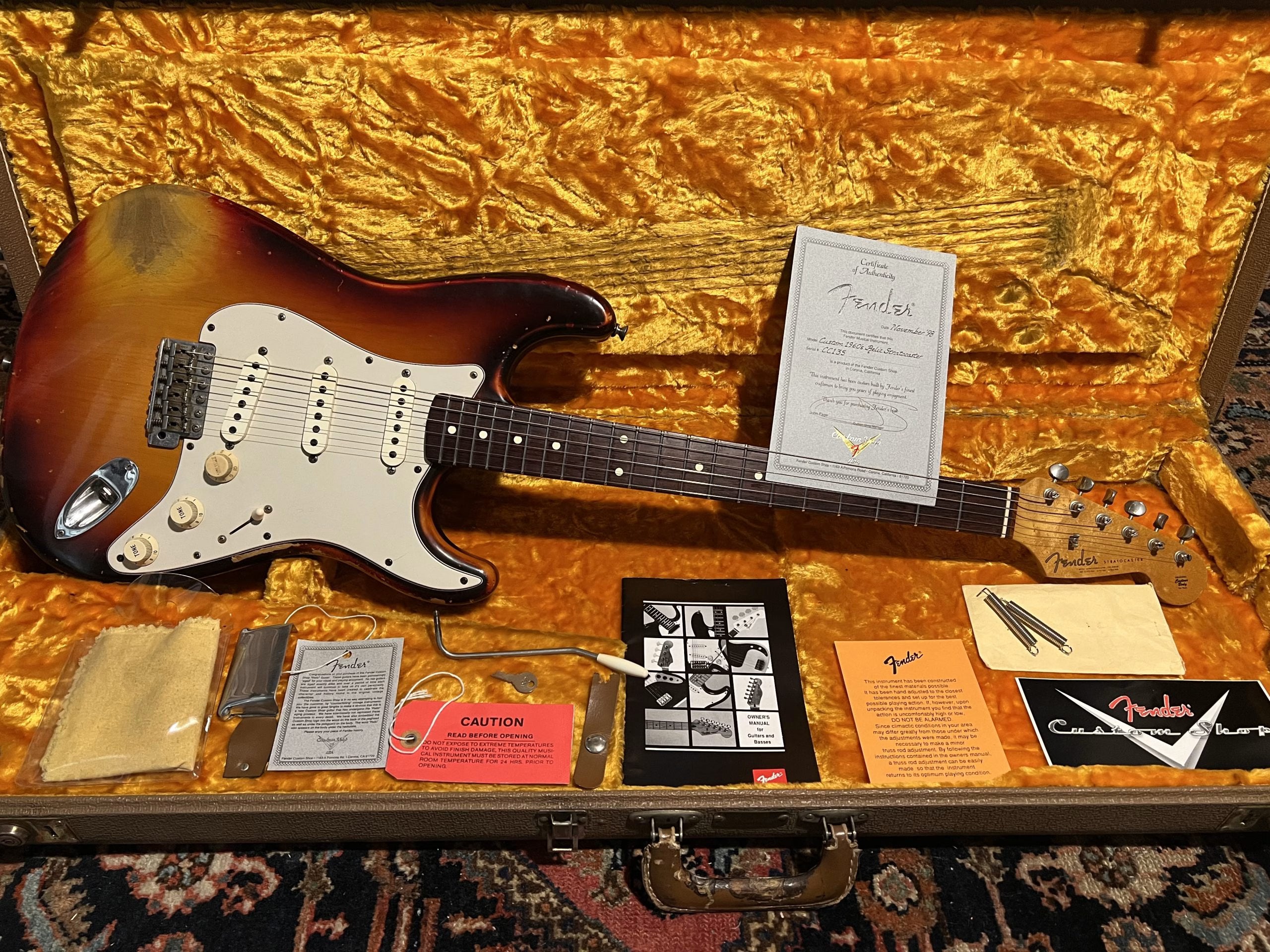 SOLD - 1998 Fender Custom Shop 60 Cunetto Relic Stratocaster Sunburst