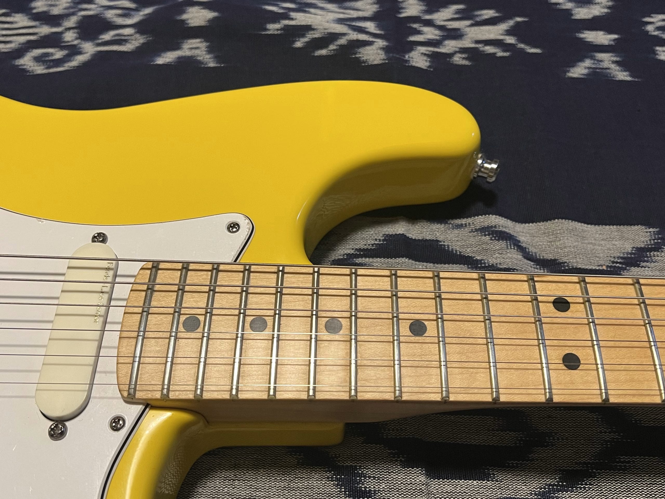 SOLD - 1988 Strat Plus Graffiti Yellow - Never played